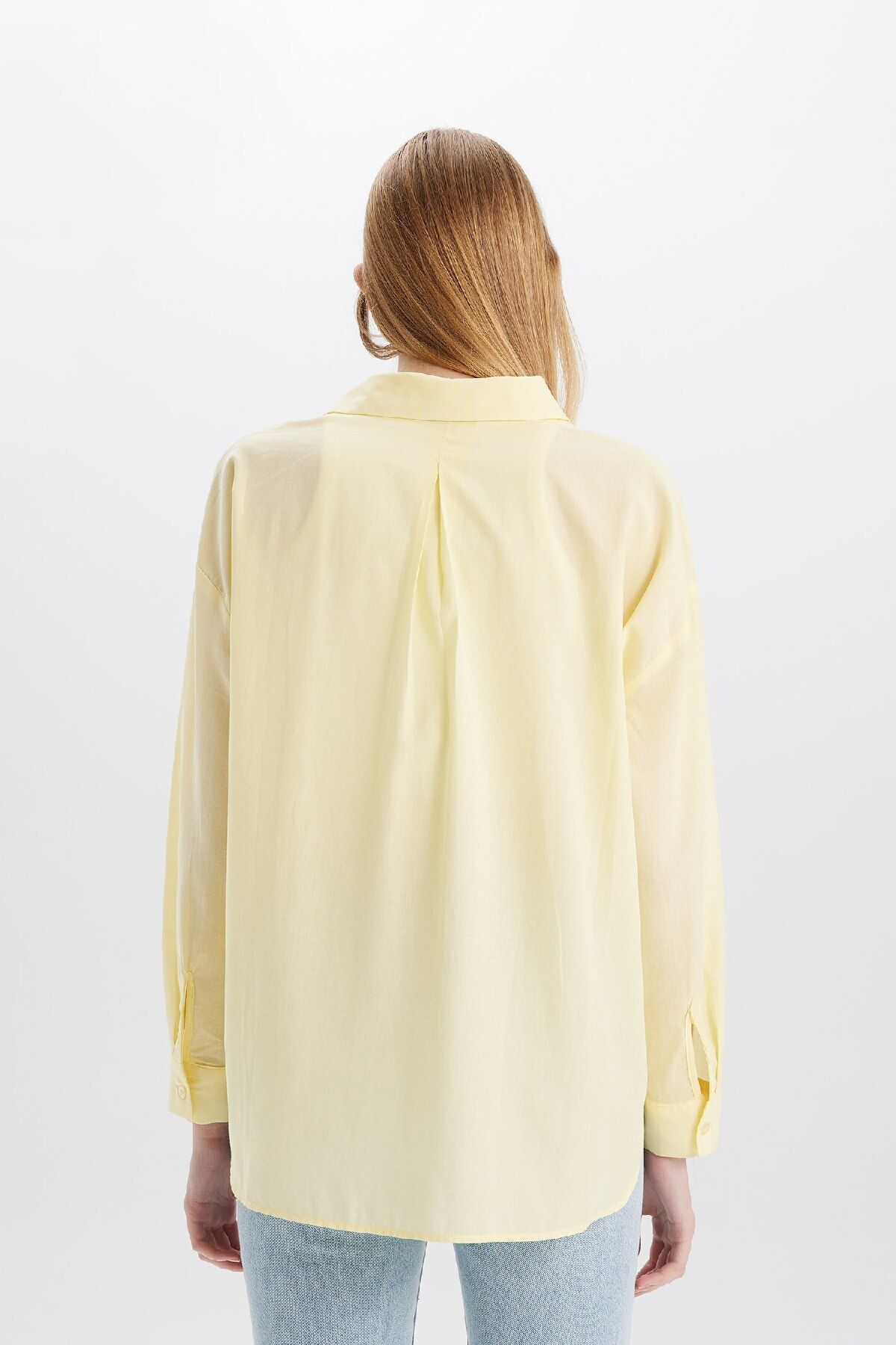 DeFacto-Long Sleeve Oversize Shirt - Voile C3763ax24sp 6