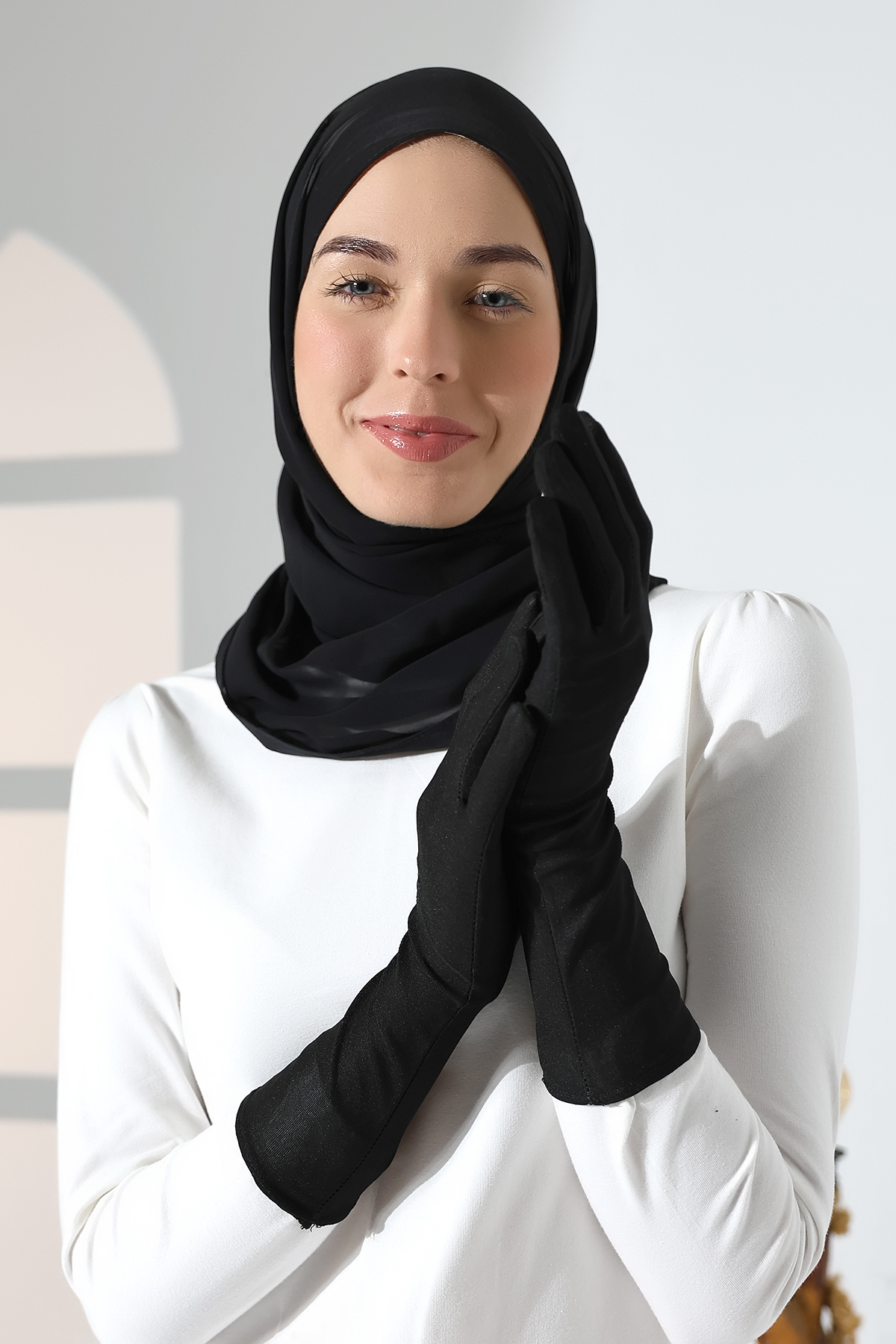 ihvan online  İşlemeli Kadın Tesettür Eldiven Siyah - Görsel 5