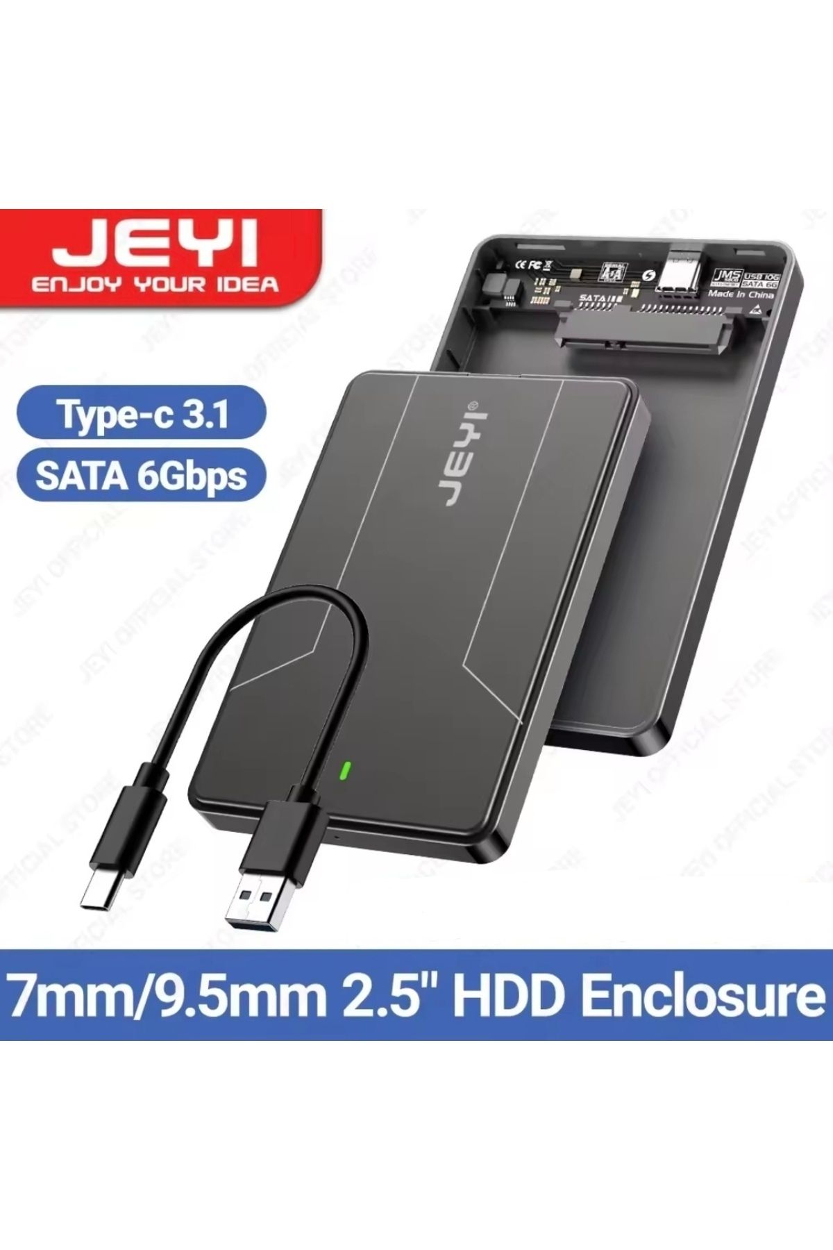 JEYI Ssd Sata Hdd Kutusu Ce/fc/rohs Lisanslı 6gbps Ultra Hızlı Type-c Girişli Orginal