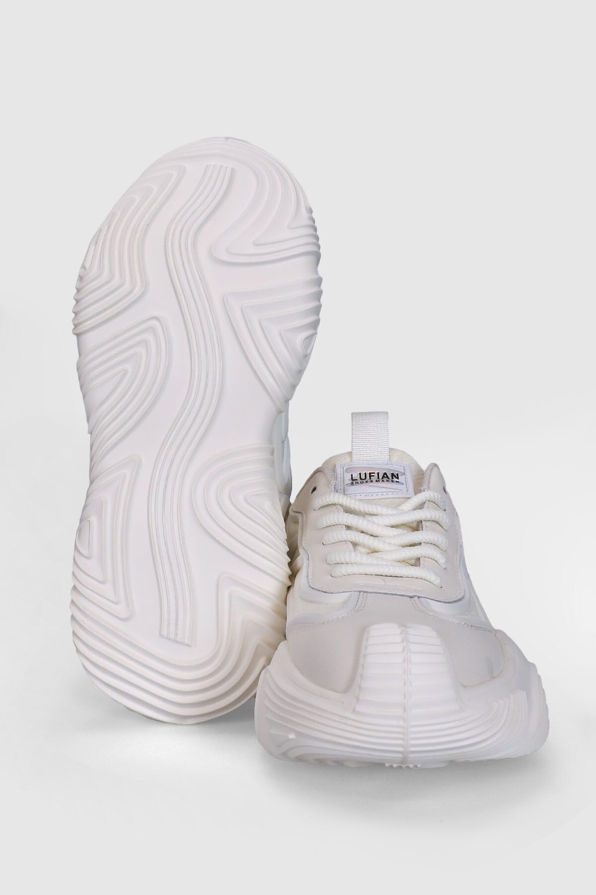 Lufian-Pantofi sport confortabili ortopedici pentru bărbați Tenis casual alb/alb 4