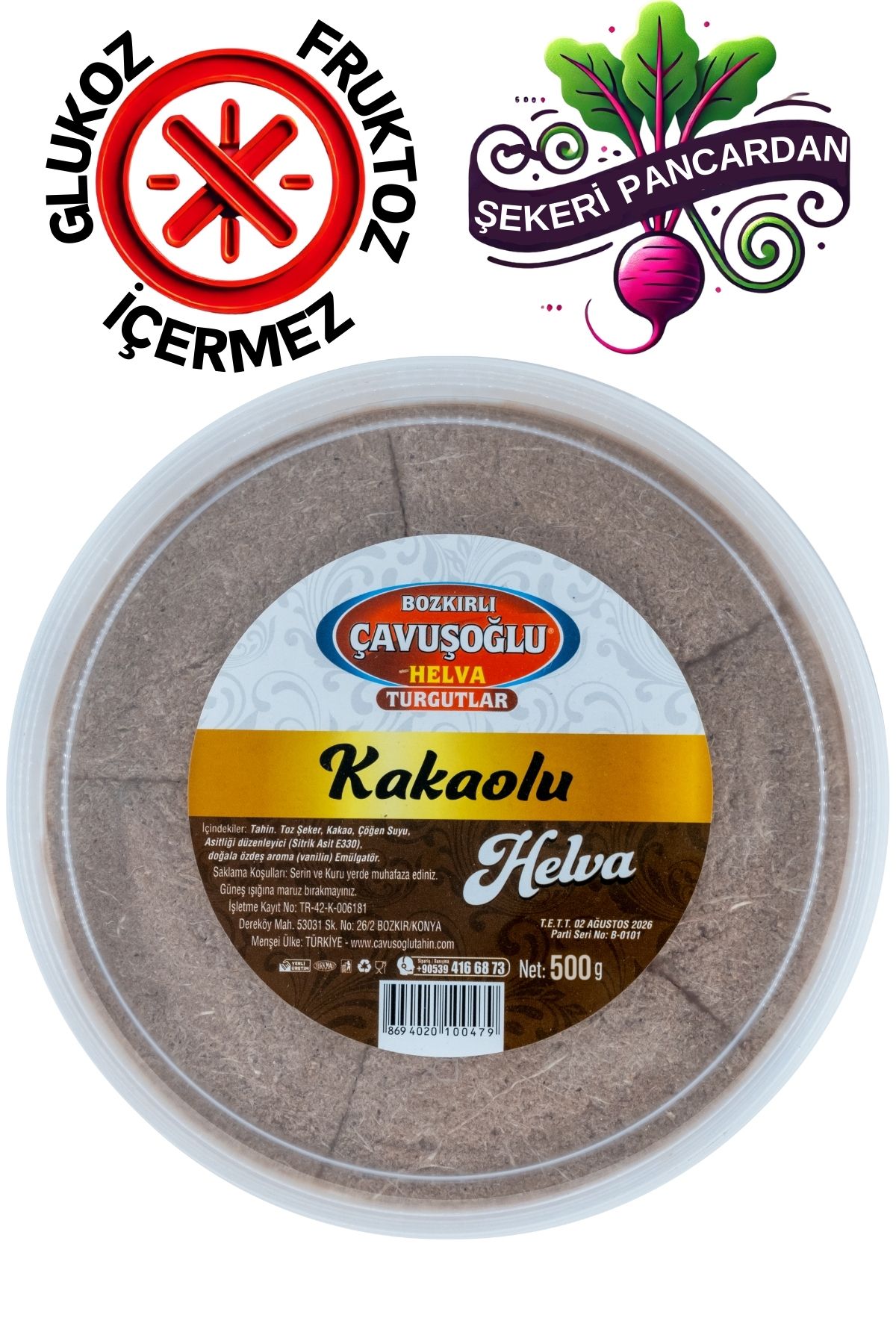 Bozkırlı Çavuşoğlu-500g Halva with Tahini and Cocoa 1