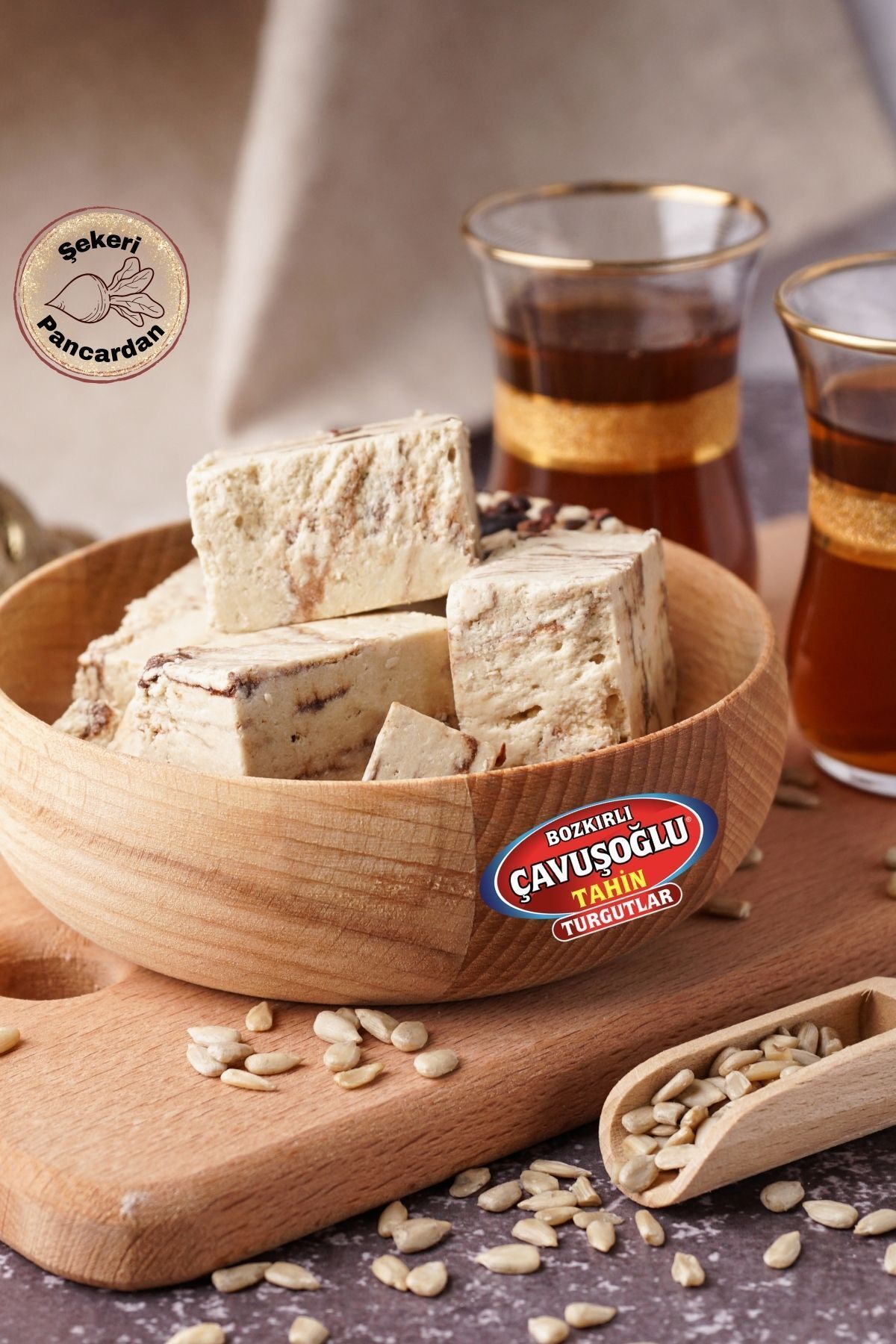Bozkırlı Çavuşoğlu-500g Halva with Tahini and Cocoa 2