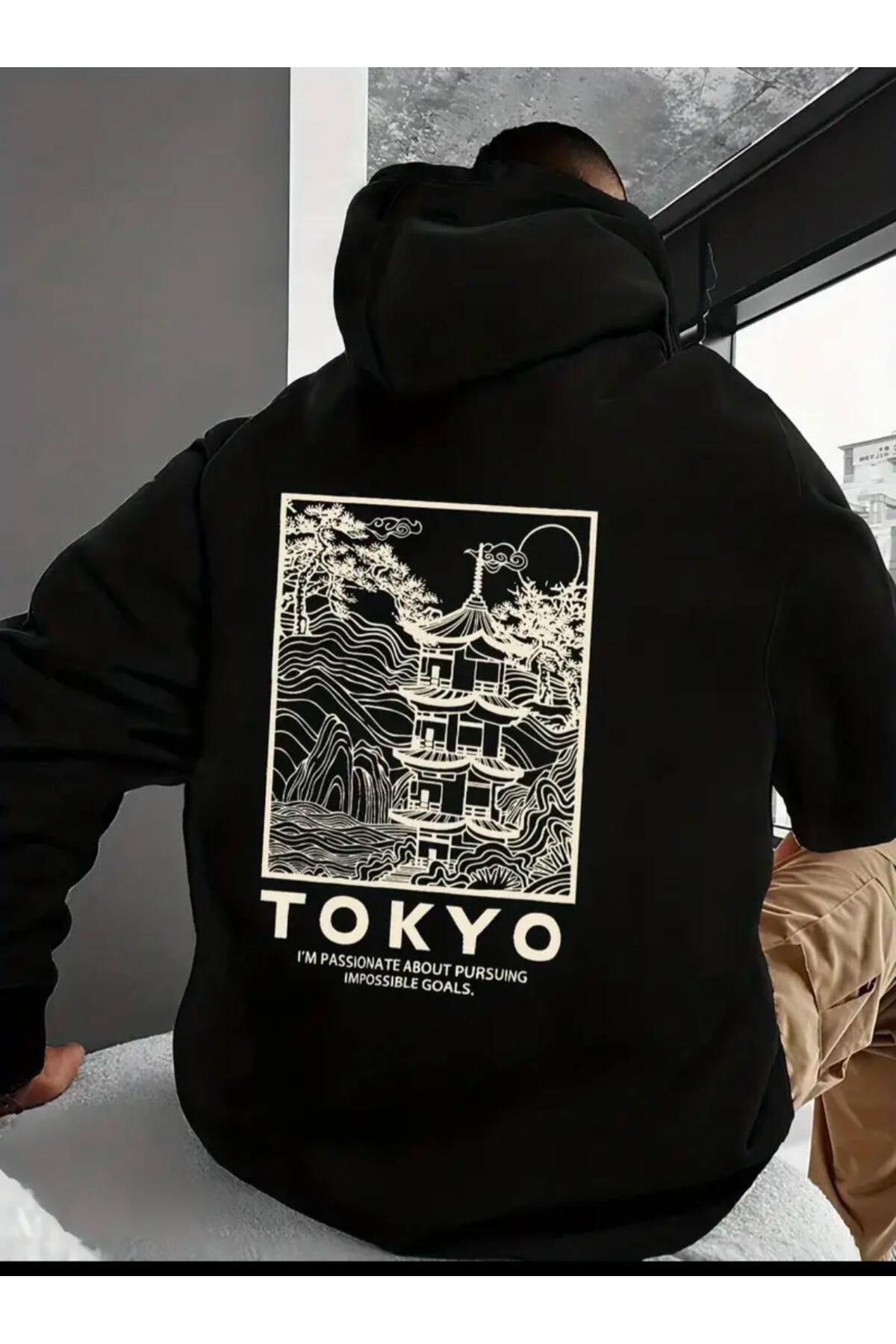 ModaSphere Tokyo Sırt baskılı Kapüşonlu Sweatshirt