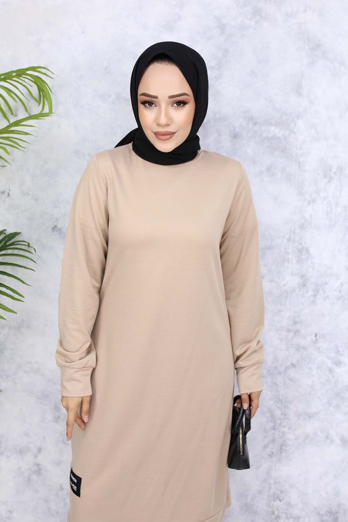 benguen-Beige Long Tunic Double Set - 13006 2