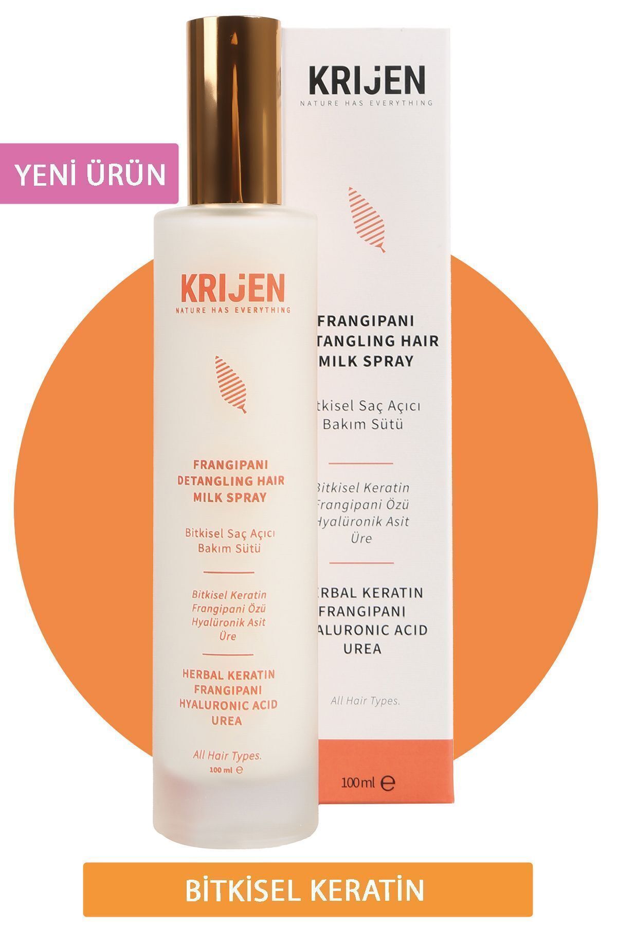 Krijen Frangipani Bitkisel Kolay Tarama Sağlayan Keratin Sütü 100 Ml- Bitkisel Keratin Bakımı