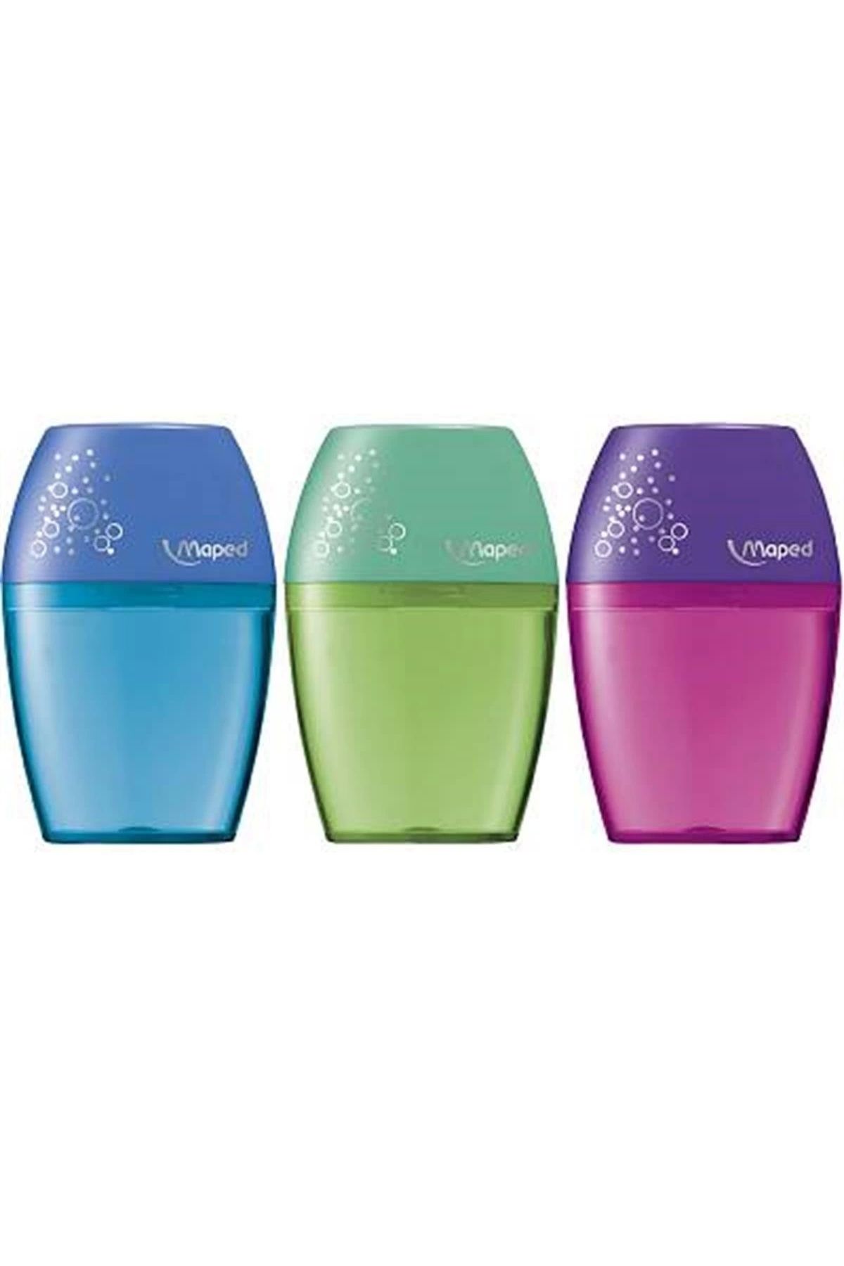 Maped-SHAKER Single Hole Pencil Sharpener - 3 Different Colors / 3 Pieces 1