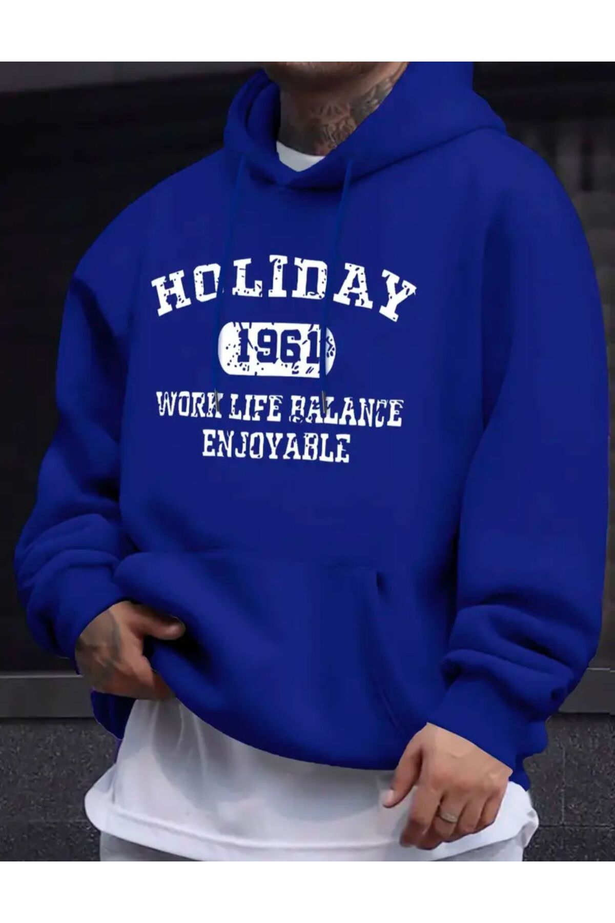 ModaSphere Holiday Baskılı Kapüşonlu Sweatshirt