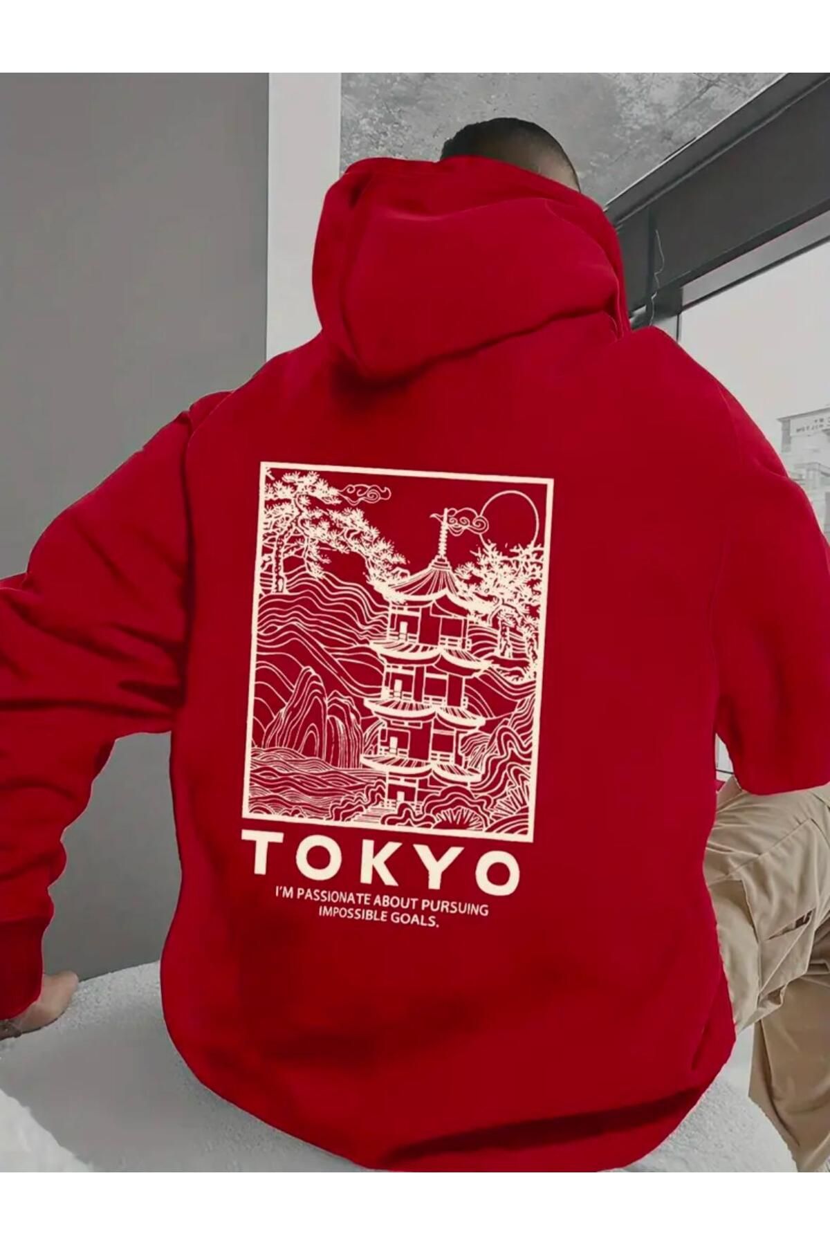 ModaSphere Tokyo Sırt baskılı Kapüşonlu Sweatshirt