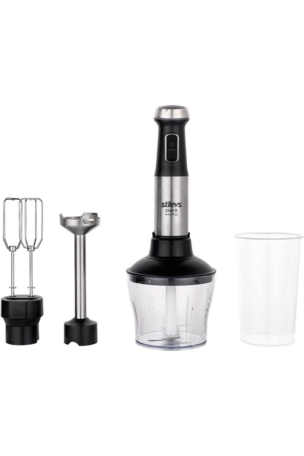 Genel Markalar Chef X Inox Plus El Blender Seti, Paslanmaz Çelik, Turbo Hız Ayarı, Karıştırma Ölçü Kabı