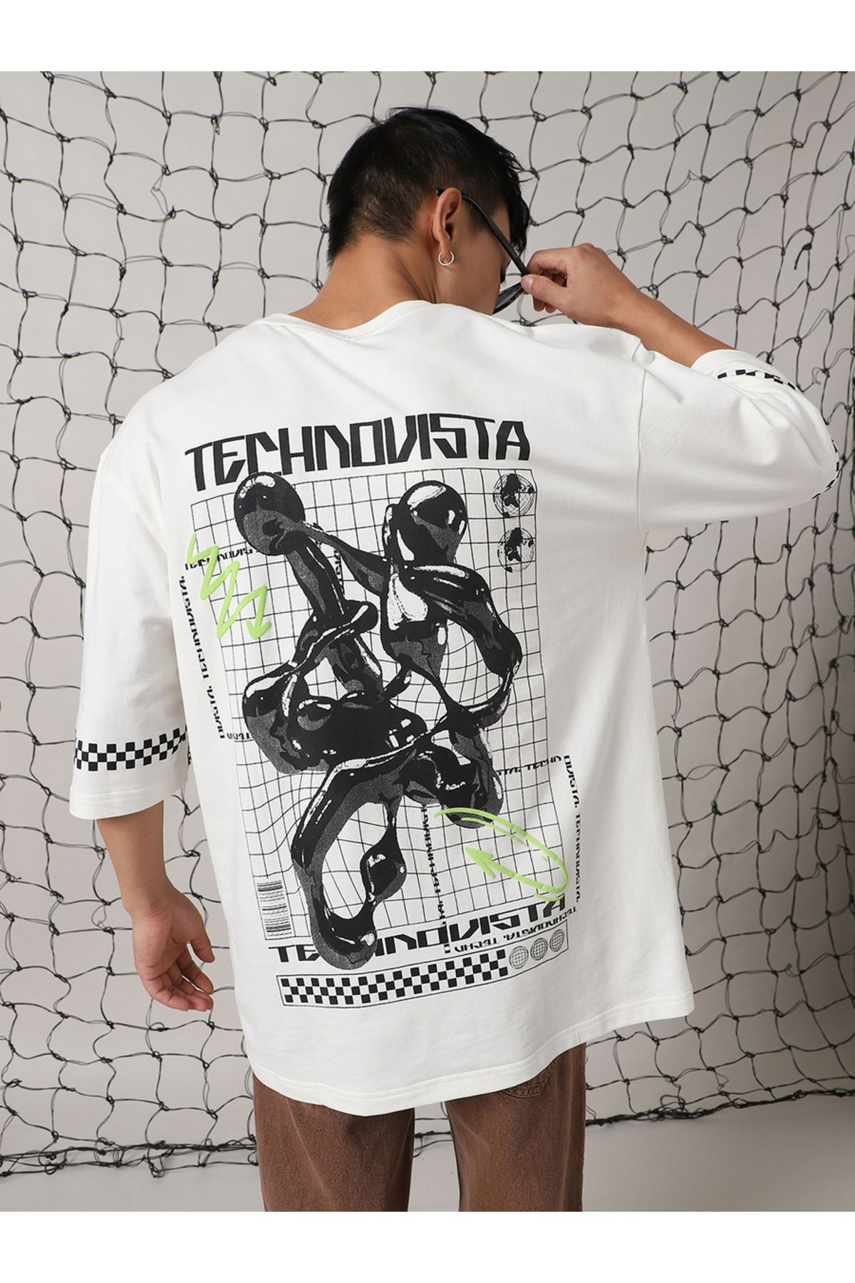 Hubberholme By Styli-Graphic Print Cotton Oversized T-Shirt 2