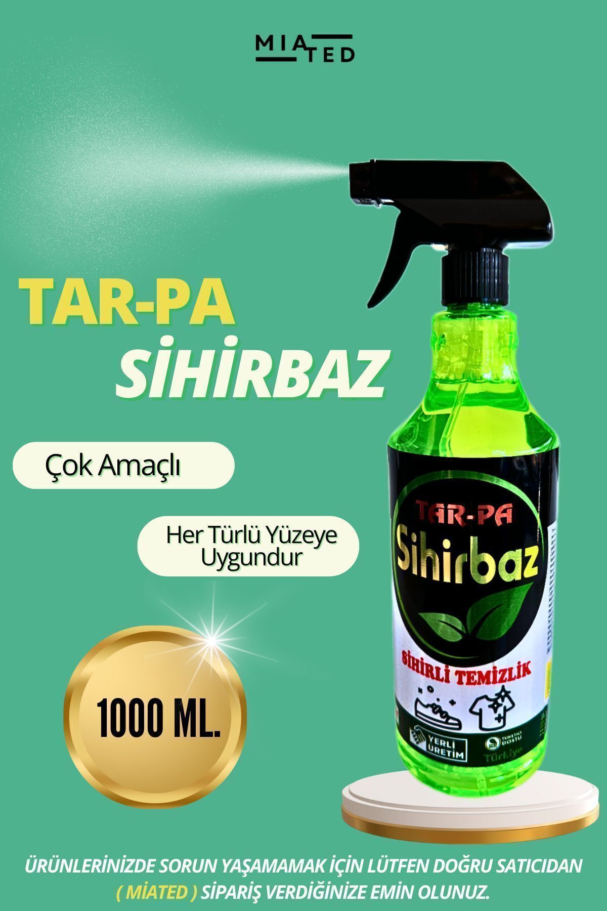 TARPA Sihirbaz Çok Amaçlı Temizlik Spreyi 1000ml - Koltuk Mutfak Banyo Parke Araba Ayakkabı Temizleyici