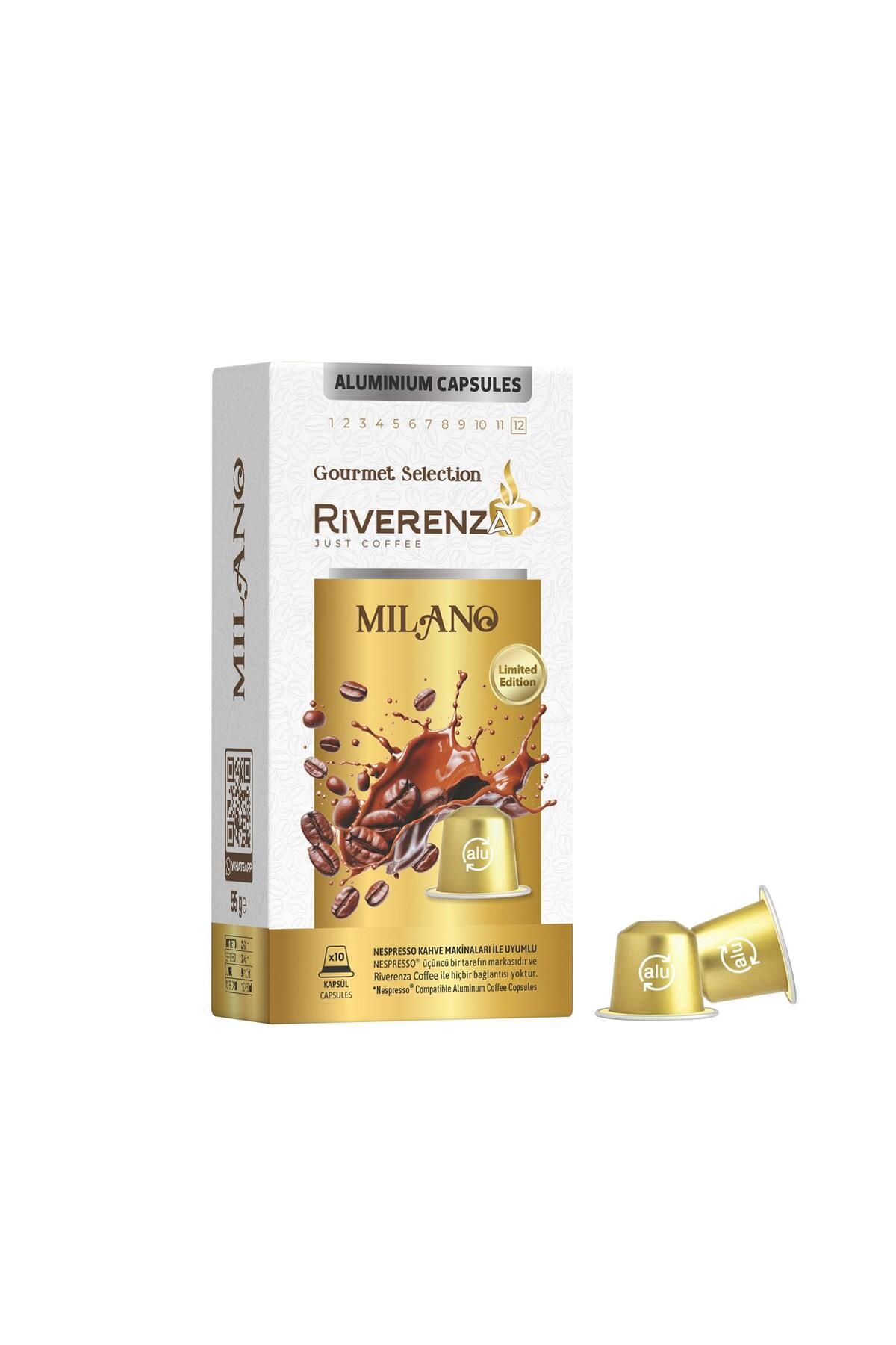 Riverenza Limited Edition Gourmet Selection Alüminyum Nespresso® Uyumlu Kapsül Kahve Milano 10 Kapsül