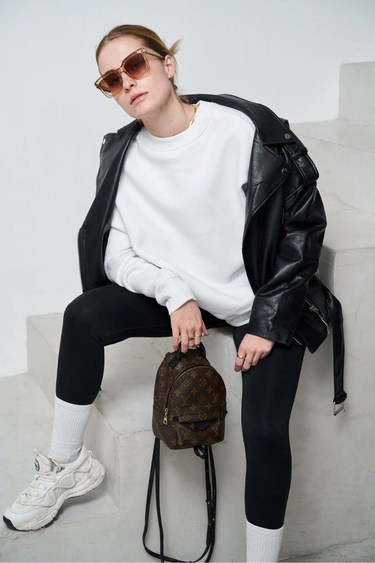 The Champ Clothing-Λευκό Unisex Oversize Fleece Φούτερ - Crew Neck 2
