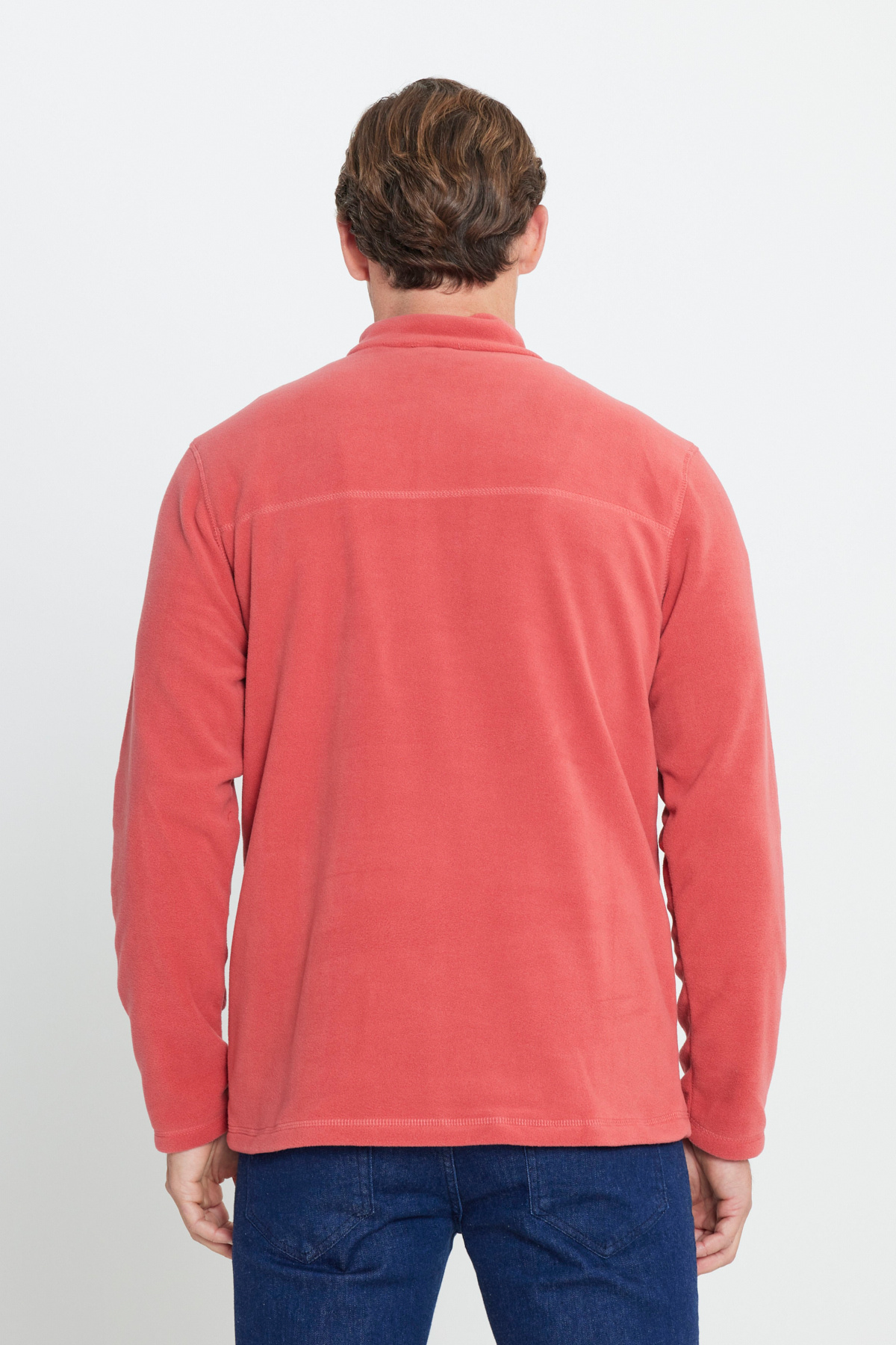 AC&Co / Altınyıldız Classics Erkek Mercan Anti-Pilling Tüylenme Yapmayan Standart Fit Dik Yaka Polar Sweatshirt görsel 5