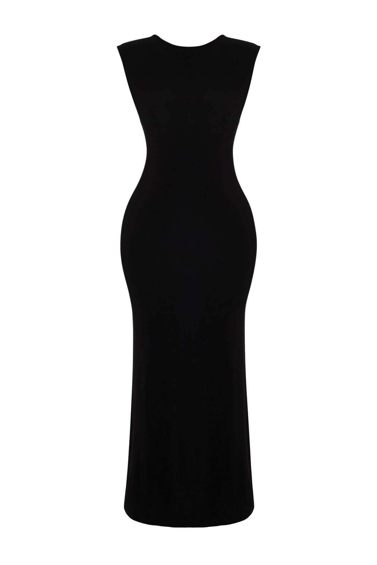 Trendyolmilla  Siyah Sırt Dekolteli Fitted/Vücuda Oturan Maxi Esnek Örme Maxi Kalem Elbise TWOSS24EL00090 - Görsel 6