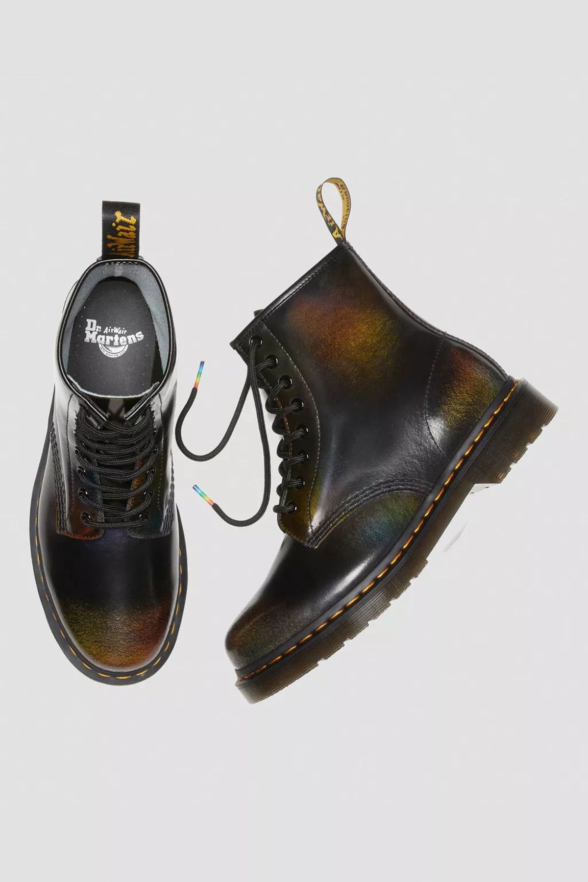 Dr. Martens-1460 FÜR PRIDE BLACK+MULTI RAINBOW RUB OFF 4