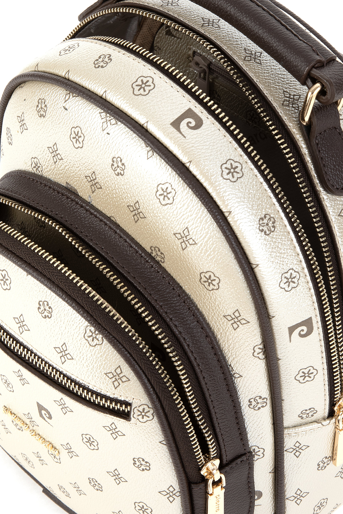 Pierre Cardin  Altın Monogram Kadın Sırt Çantası 05PO24K1876 - Görsel 6