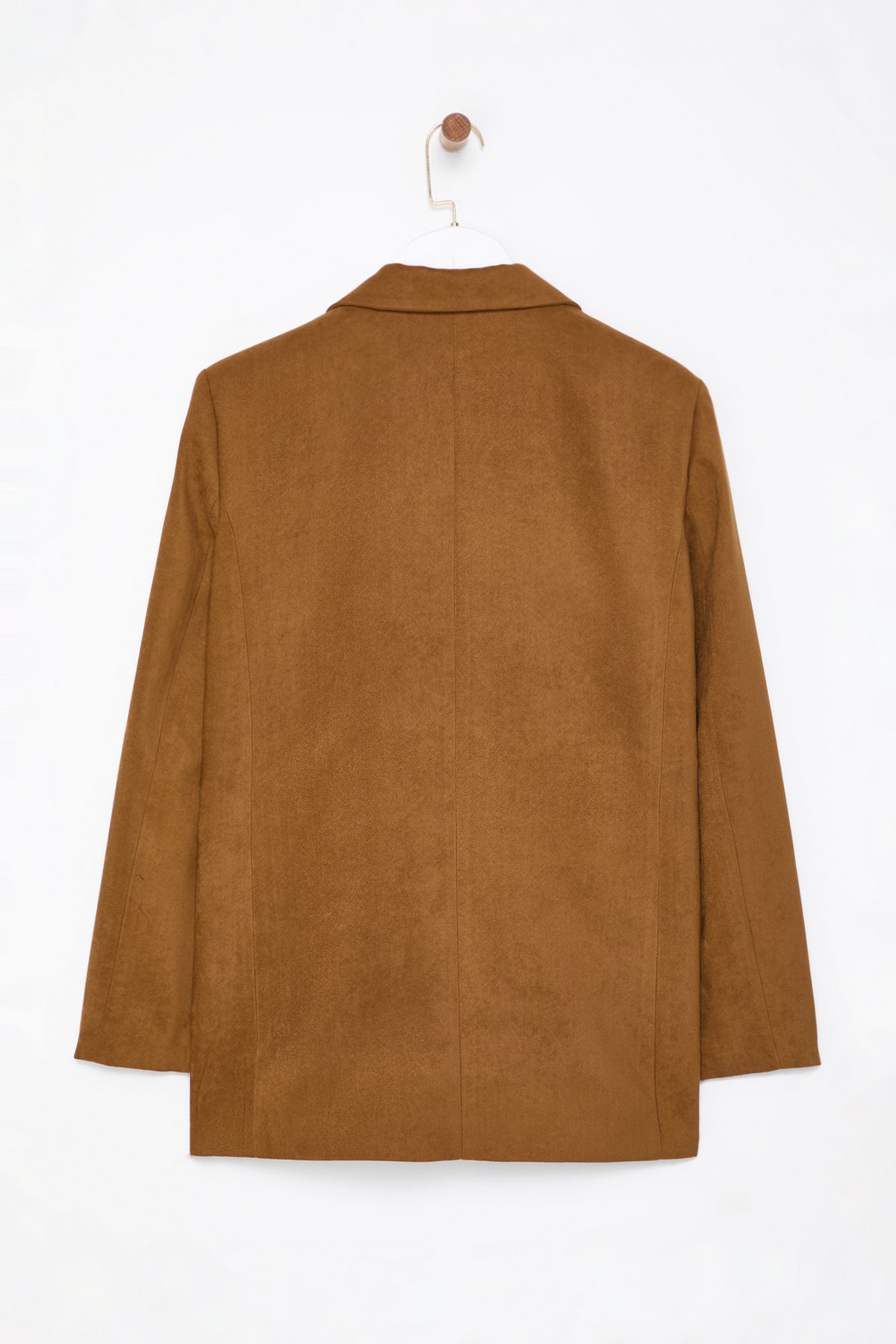 Trendyol Collection-Hnědý semišový tkaný sako Twoaw25Bc00040 8