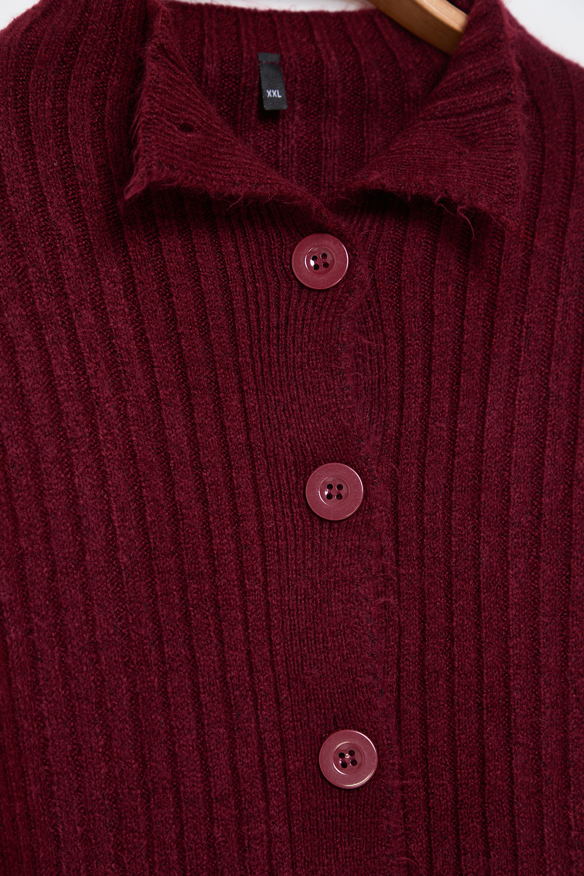 Trendyol Curve-Burgundy Soft Textured Stand Collar Knitwear Cardigan Tbbaw25Av00023 8