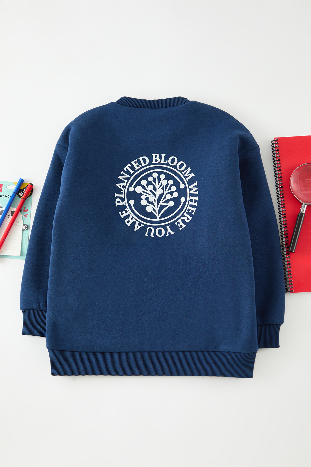 Trendyolmilla  Indigo Erkek Çocuk Baskılı Örme Mini Me Sweatshirt TKDAW25SW00109 - Görsel 3