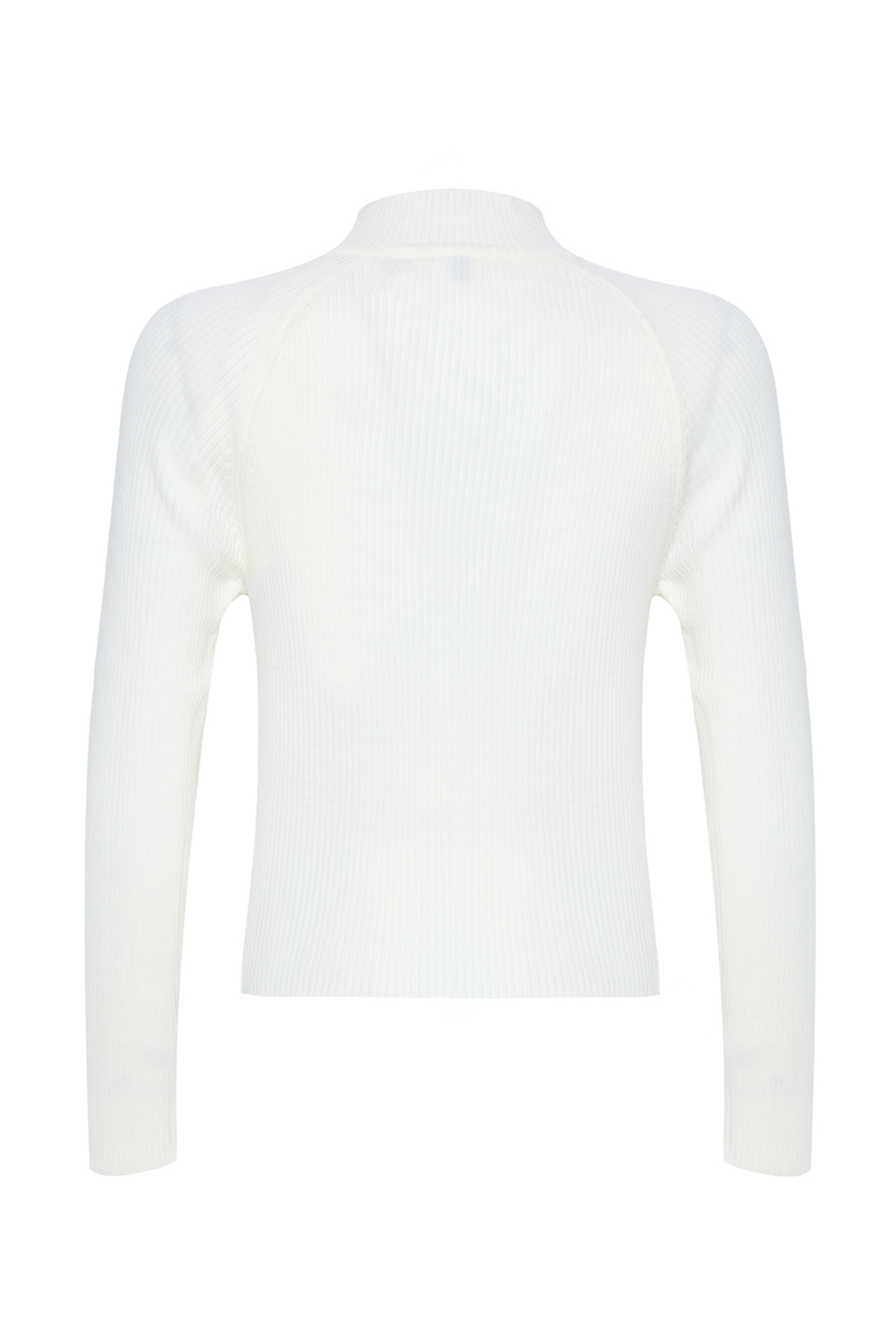 Trendyolmilla  Ekru Düğme Dik Yaka Detaylı İnce Fitted/Vücudu Saran Triko Kazak TWOAW25KZ00069 - Görsel 7