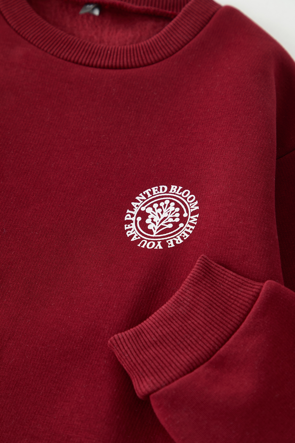 Trendyolmilla  Bordo Sırt Baskılı Erkek Çocuk Düz Örme Mini Me Sweatshirt TKDAW25SW00115 - Görsel 3