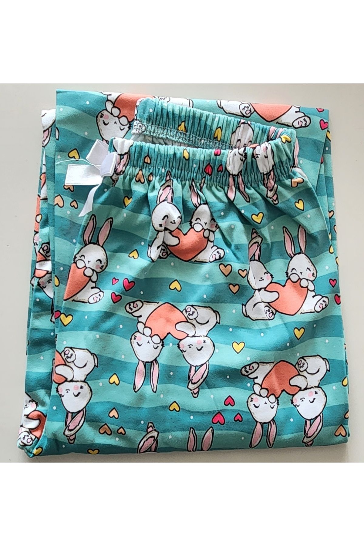 KAPİKİDS-Kapikids Long Sleeve Cotton Rabbit Print Girls' Pajamas Set 6160 3