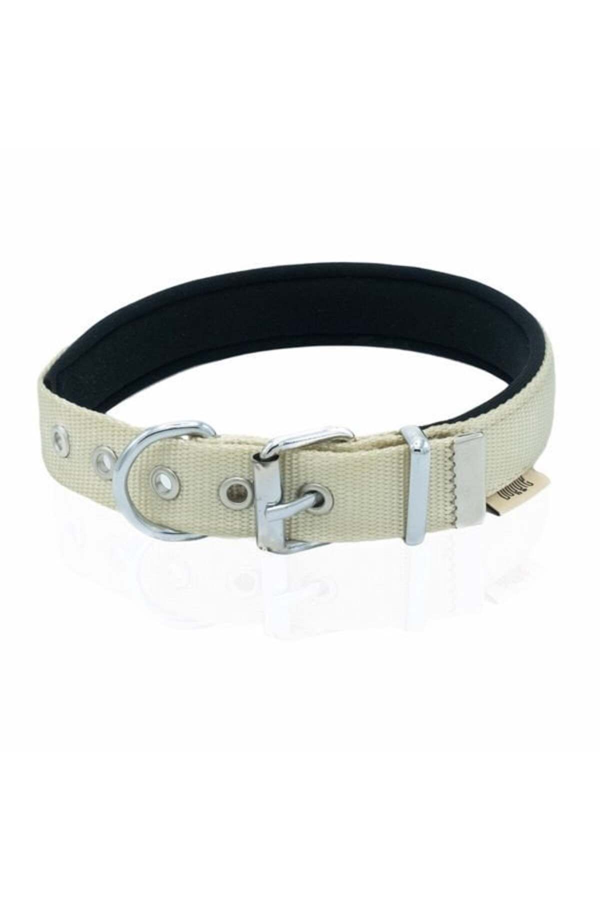 Doggie-Comfort Woven Bone Dog Collar Large Khaki 2.5x42-50 Cm 2