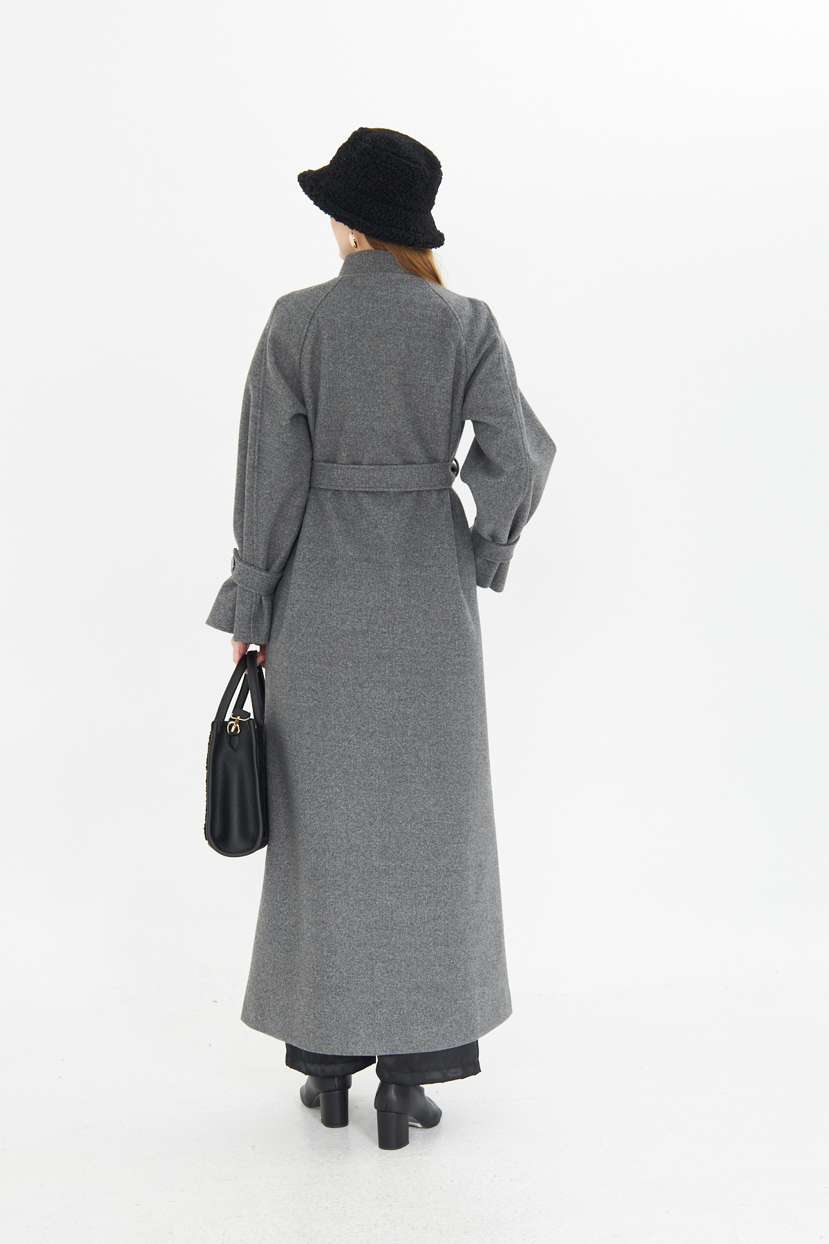 azeemprive  Tam Boy Astarlı Kaşe Kaban - Görsel 6