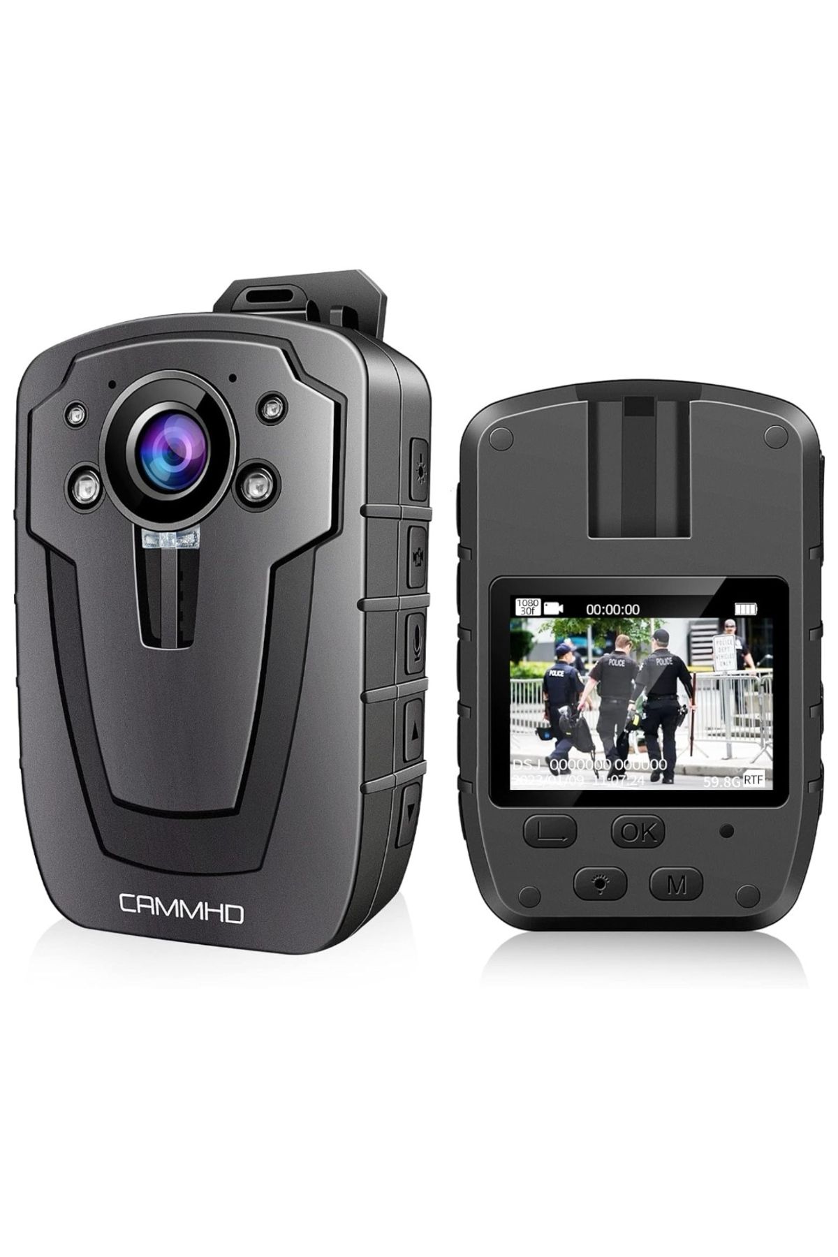 CAMMHD C8-32GB 2K/1296P Vücut Kamerası Su Geçirmez Body Camera