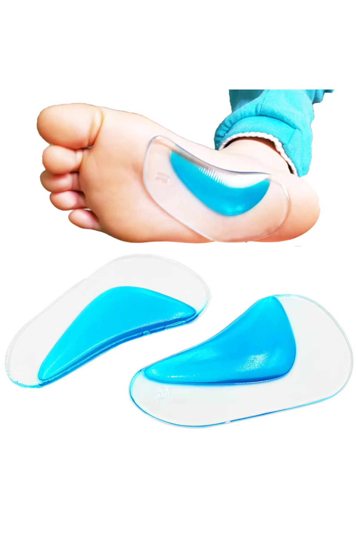 CNGZSHOP Ark Destekli Jel Tabanlık - Silikon Düz Taban Için Boşluk Doldurucu Tabanlık - Içe Basma Önleyici