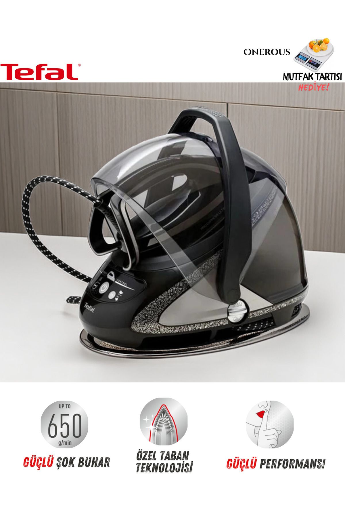 TEFAL Pro Express Ultimate Buhar Kazanlı Ütü, Anti Kireç, Damlama Önleyicili, 650 gr/dk, 8 Bar