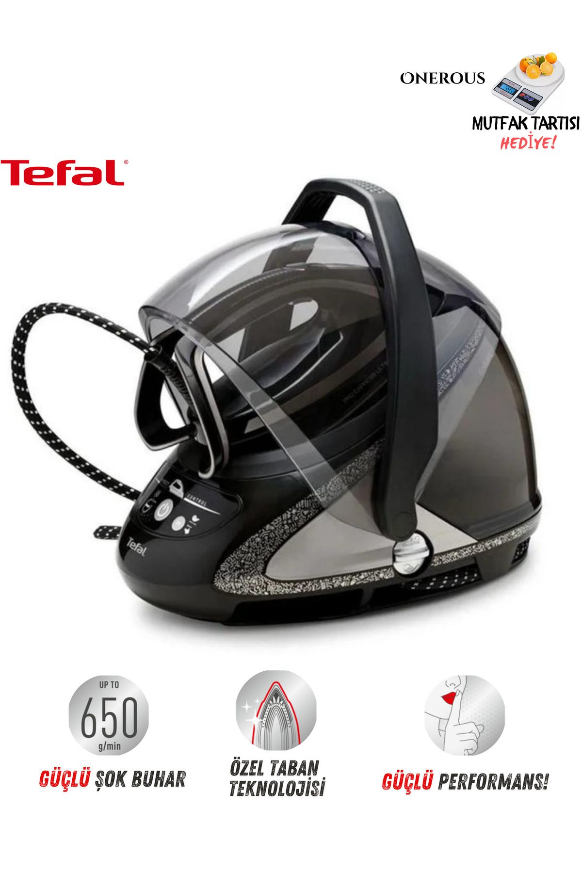 TEFAL 650 gr/dk, 8 Bar Yüksek Basınçlı Premium Buhar Kazanlı Ütü, Anti Kireç, Damlama Önleyicili