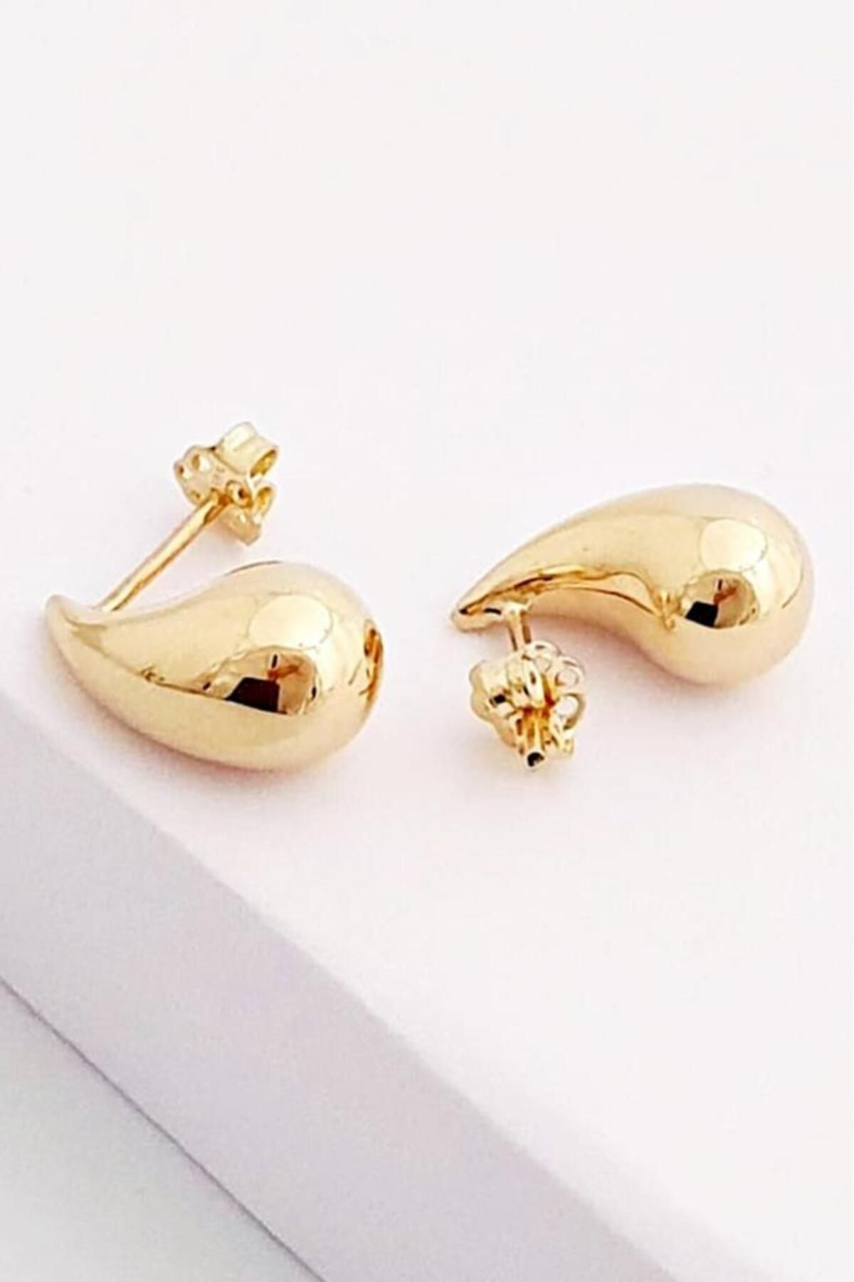 OQQO-Women's Drop Teardrop Earrings - Gold 2