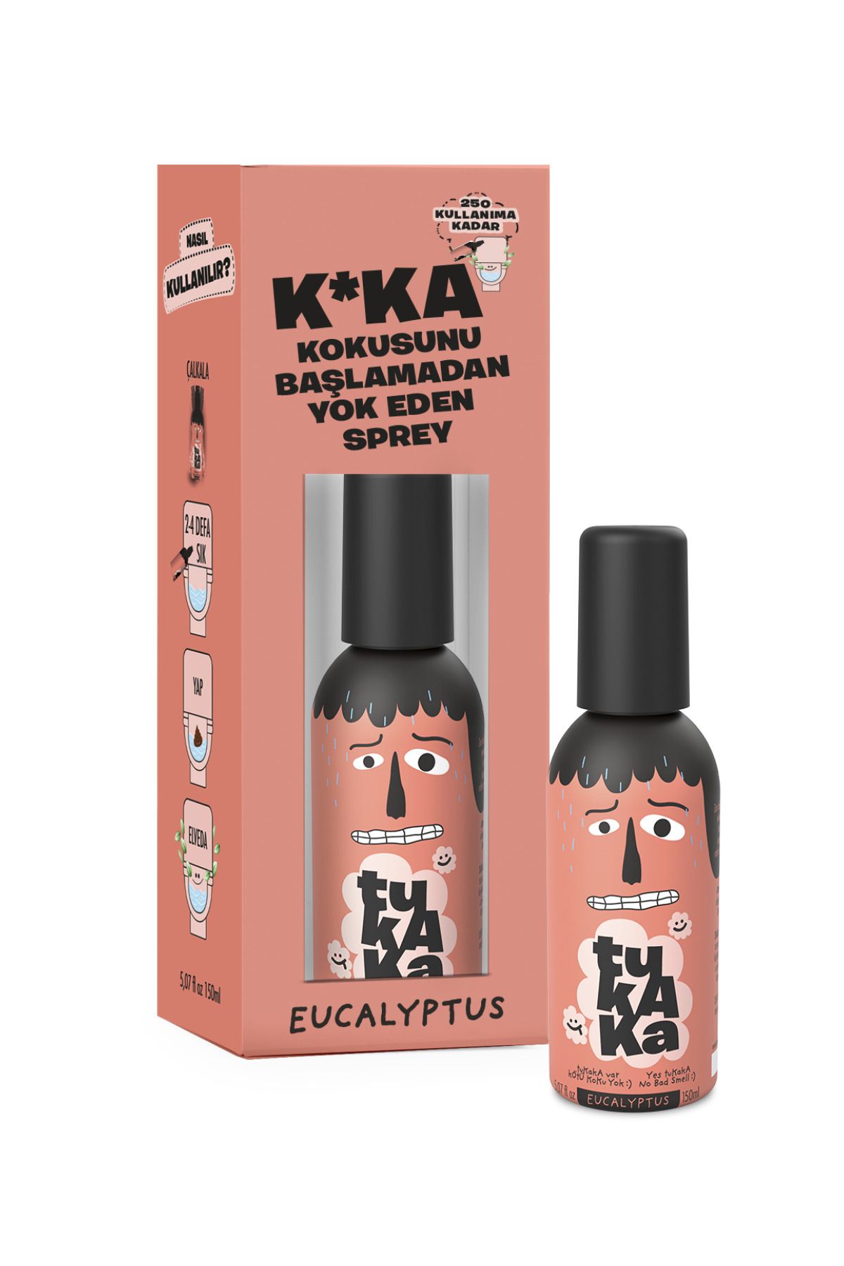 Tuvalet Öncesi Koku Giderici Sprey, Uzun Ömürlü Banyo Ve Tuvalet Kokusu 150 Ml- Eucalyptus