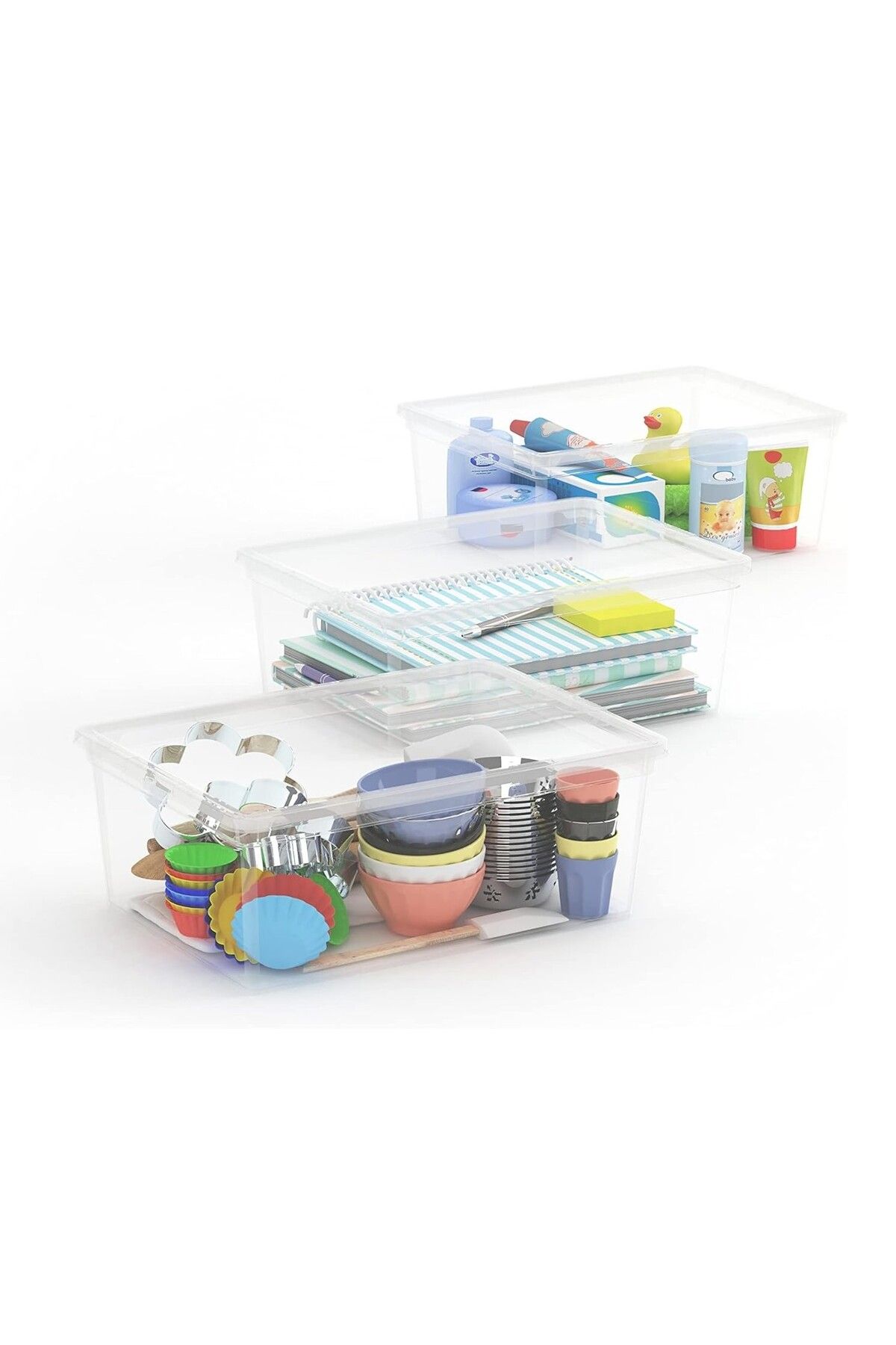 Keter-C-Box XL Transparent Storage Container with Wheels 50L - Spacious and Durable 4
