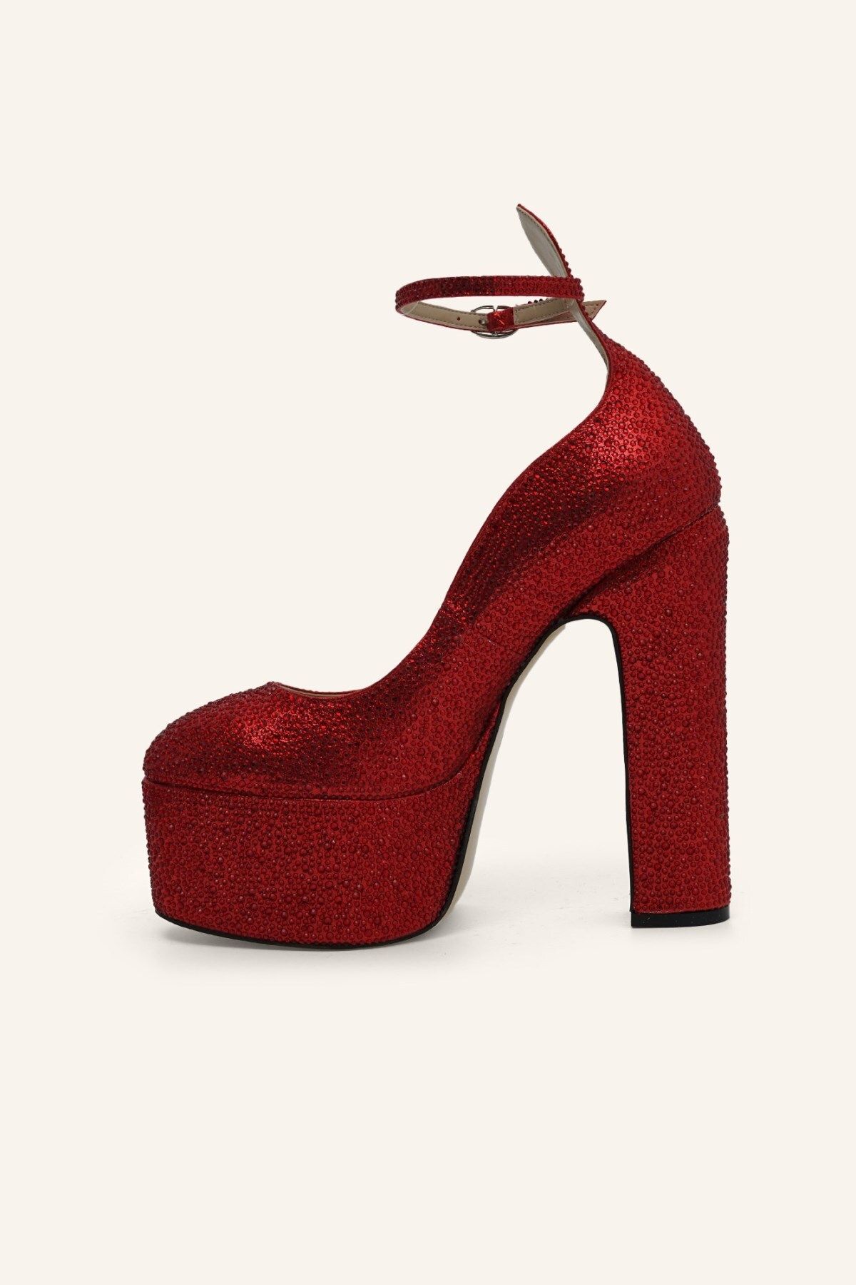 MARCATELLI-Red Lavezzi Platform Heeled Shoes 3