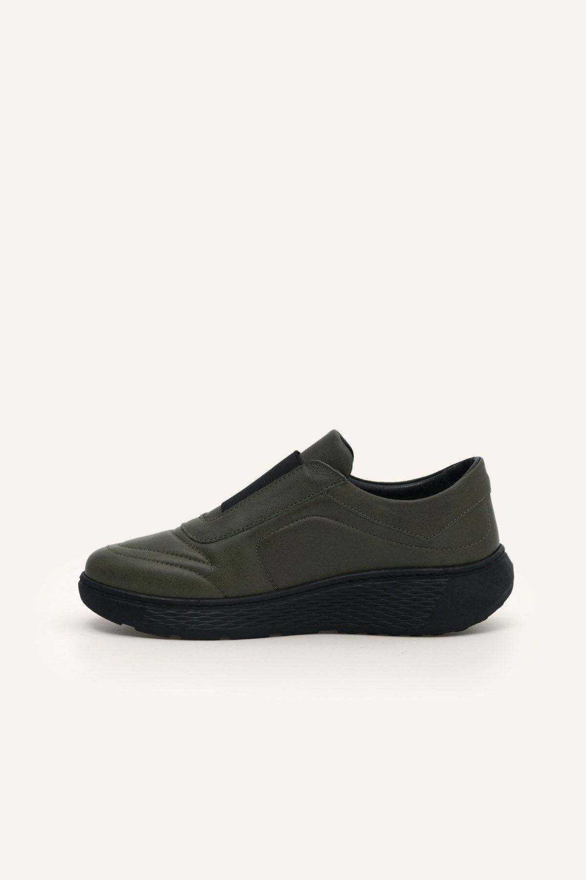 MARCATELLI-Khaki Leather Sneakers 3