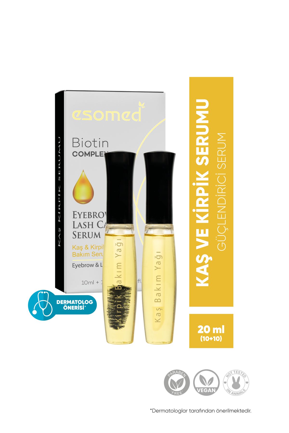 Esomed-Eyebrow and Eyelash Serum, Nourishing, Strengthening Biotin, Argan and Vitamin B5-B7 20 ml 6