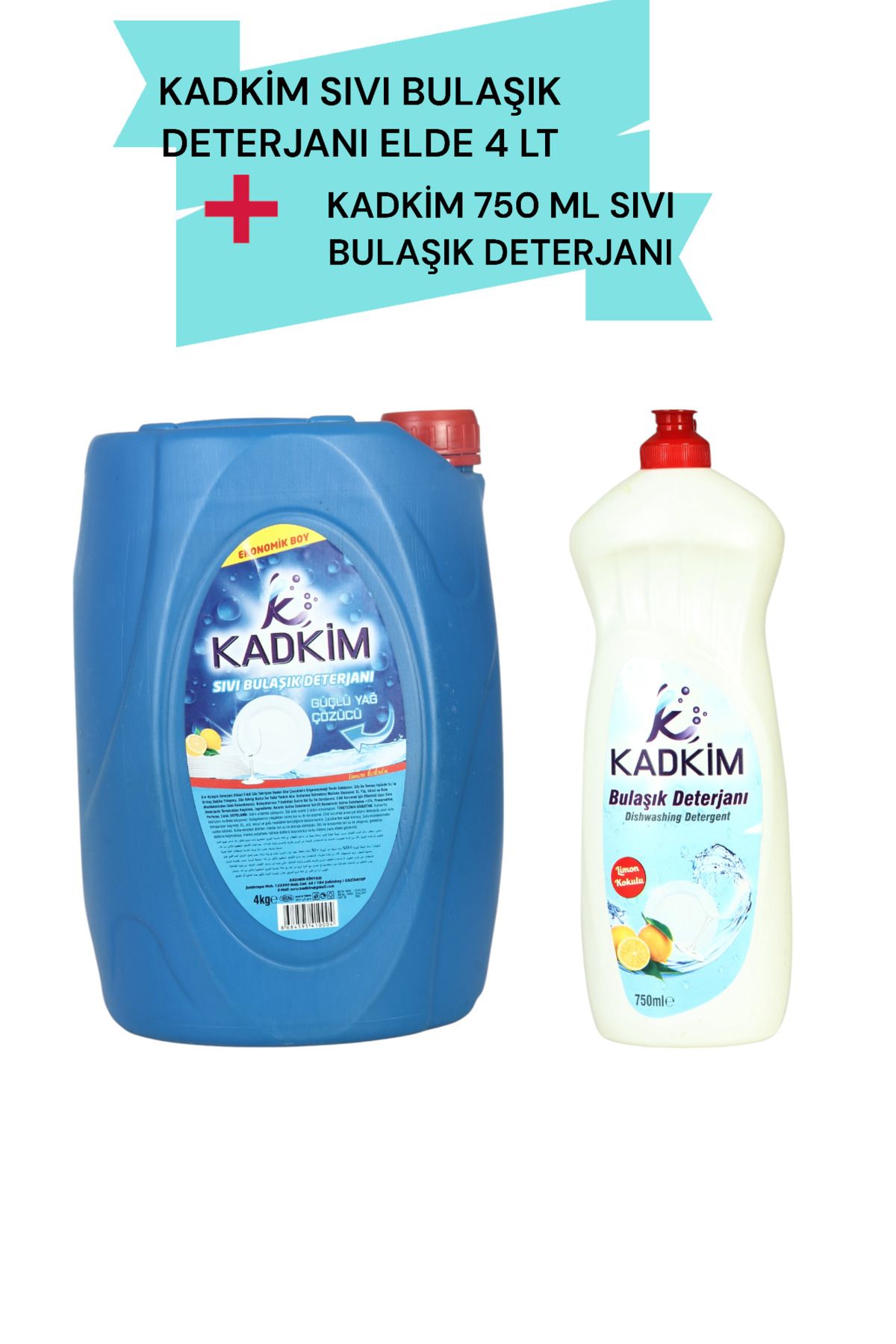 KADKİM BULAŞIK DETERJANI 4 KG ve LİMON ÇİÇEĞİ 750 ML 2' li set-ULTRA YAĞ ÇÖZME GÜCÜ