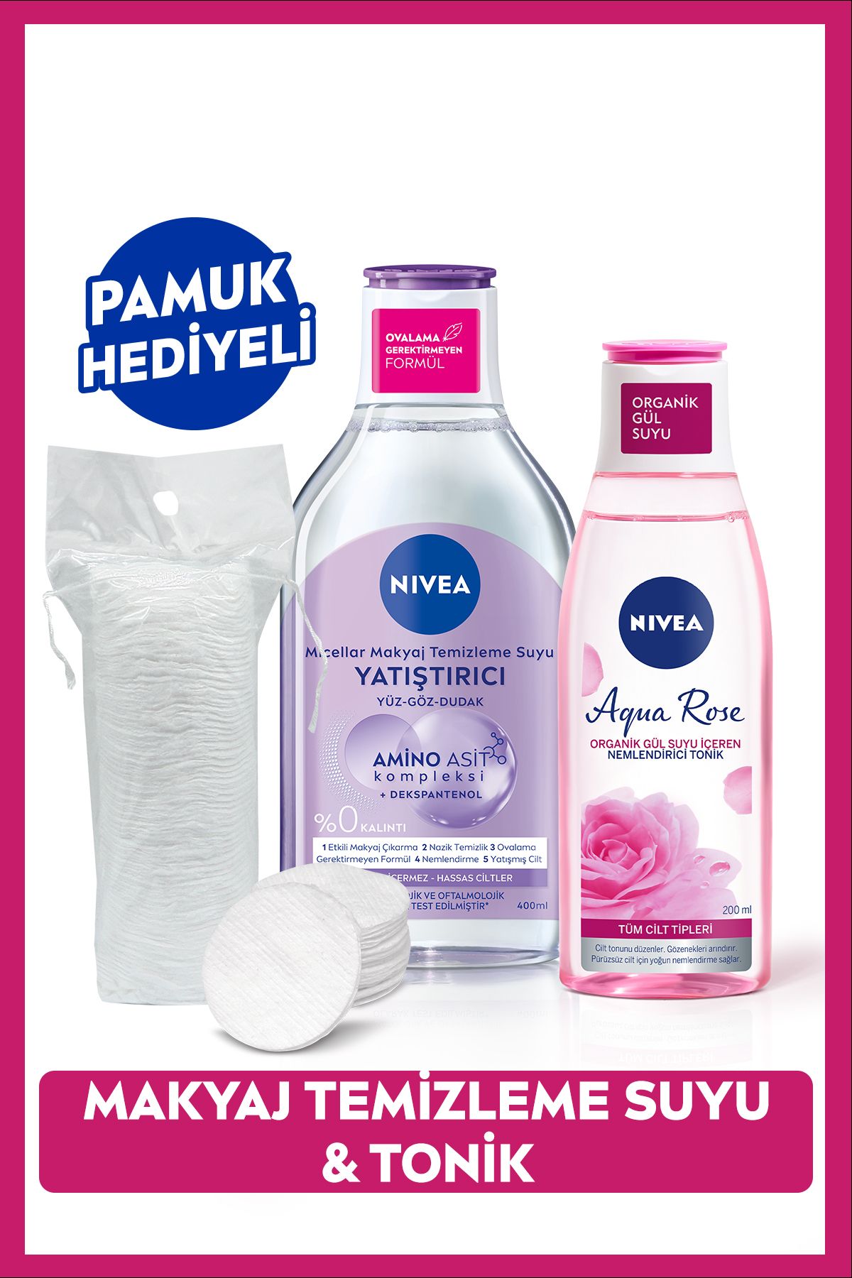 NIVEA Yatıştırıcı Micellar Makyaj Temizleme Suyu 400ml Ve Yatıştırıcı Tonik 200ml