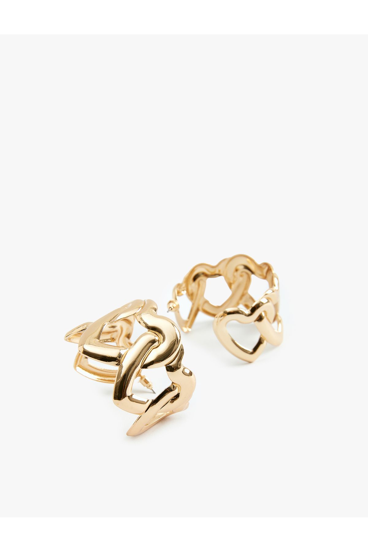 Koton-Zeynep Cushion - Koton X Heart Chain Hoop Earrings 2