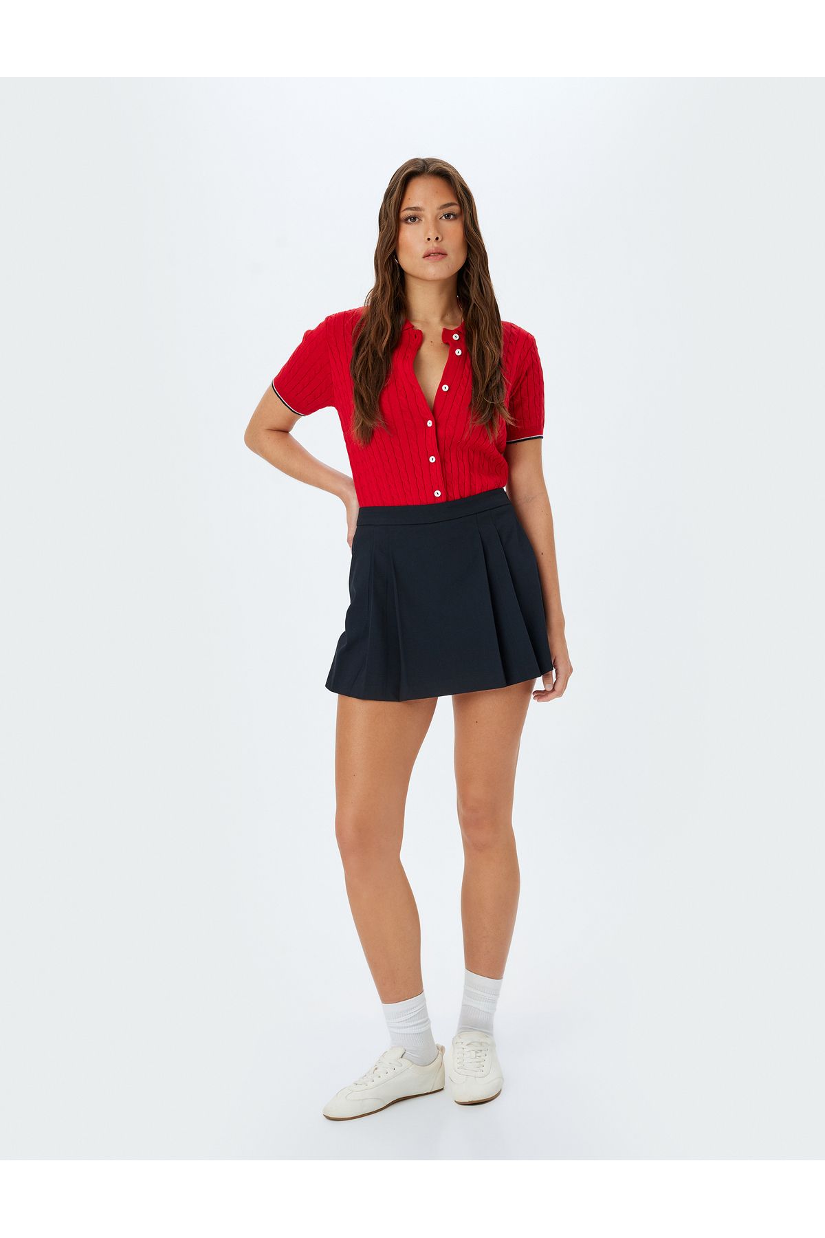 Koton Standard-taillenfalten-minishorts-rock für Damen - 38