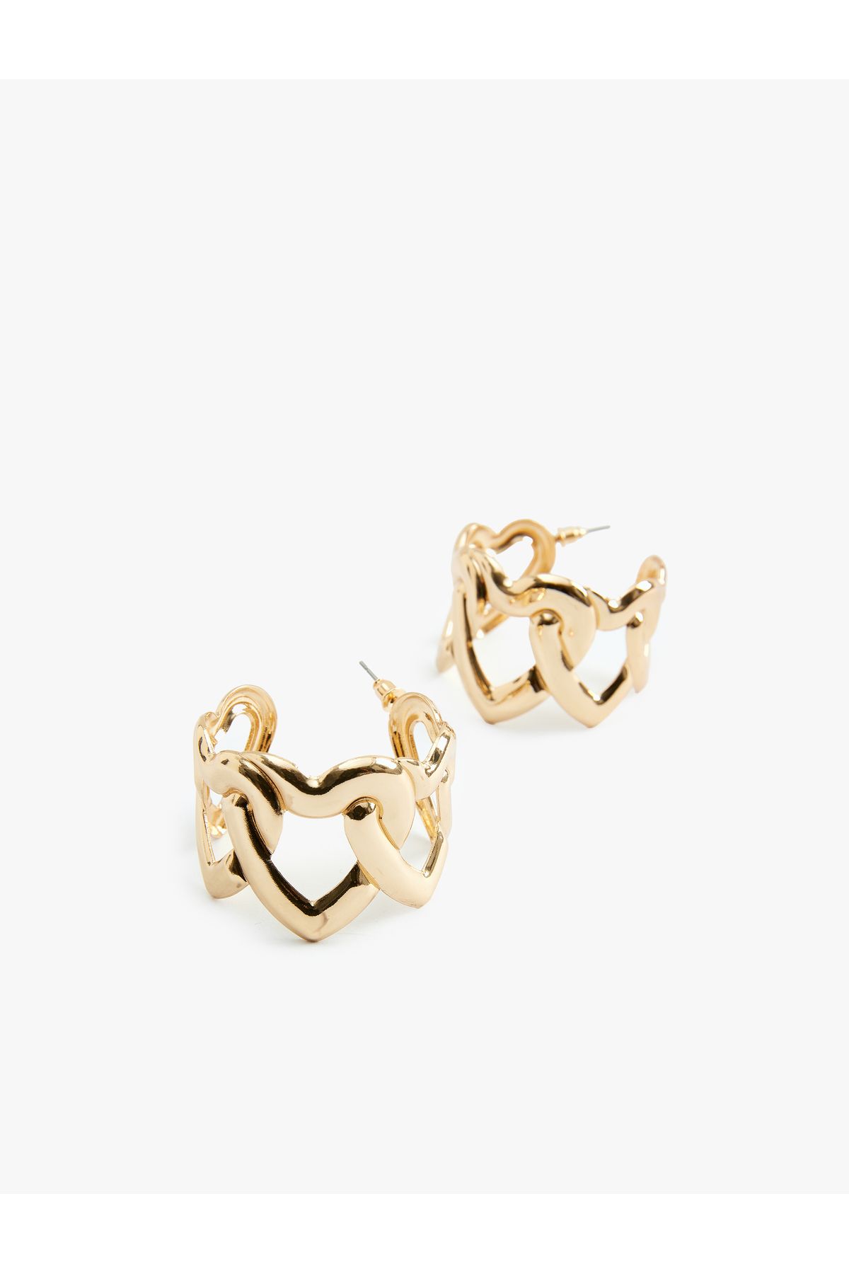 Koton-Zeynep Cushion - Koton X Heart Chain Hoop Earrings 3