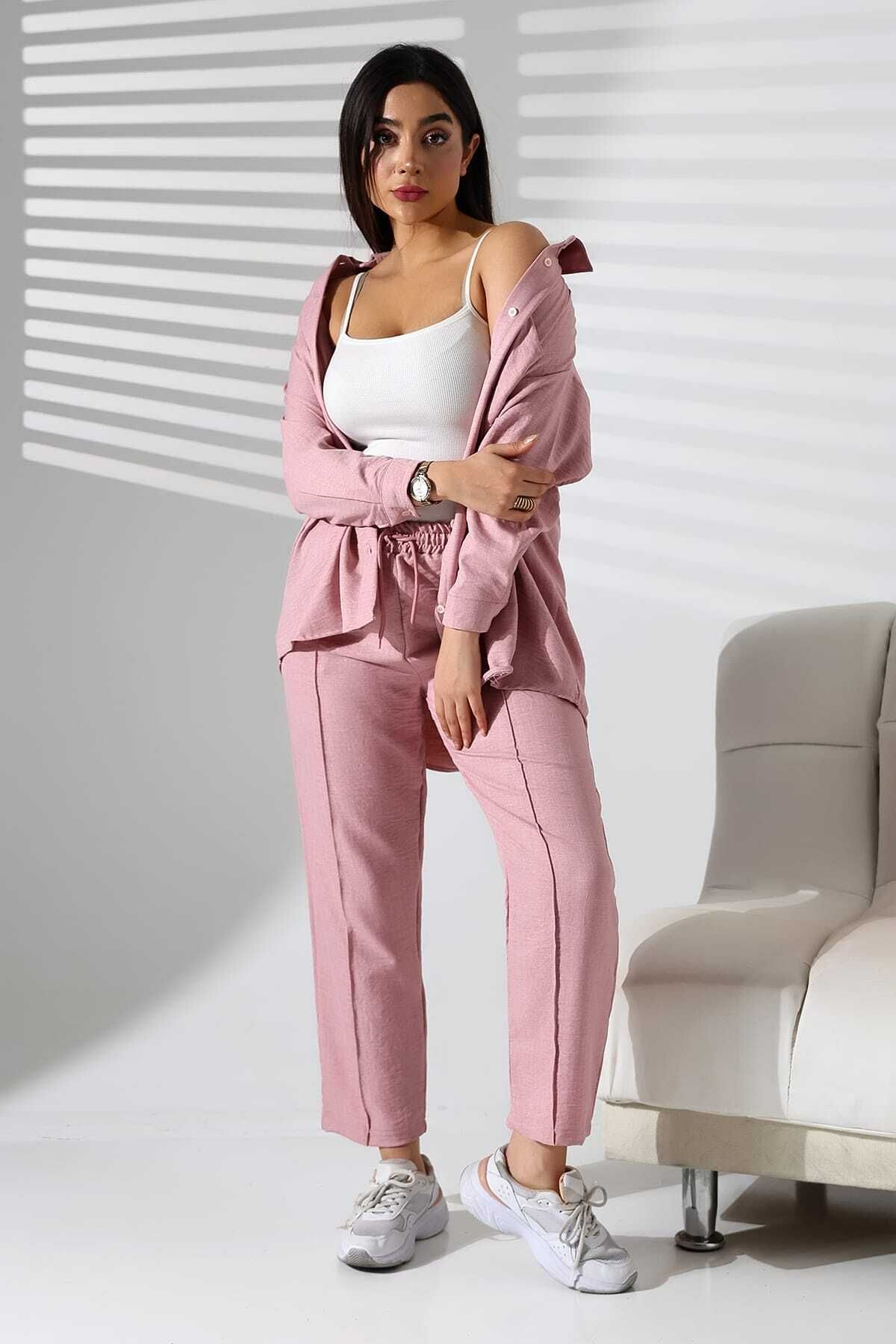 MCZ GİYİM-Γυναικείο σετ Half Overisize Bottom-Top 7