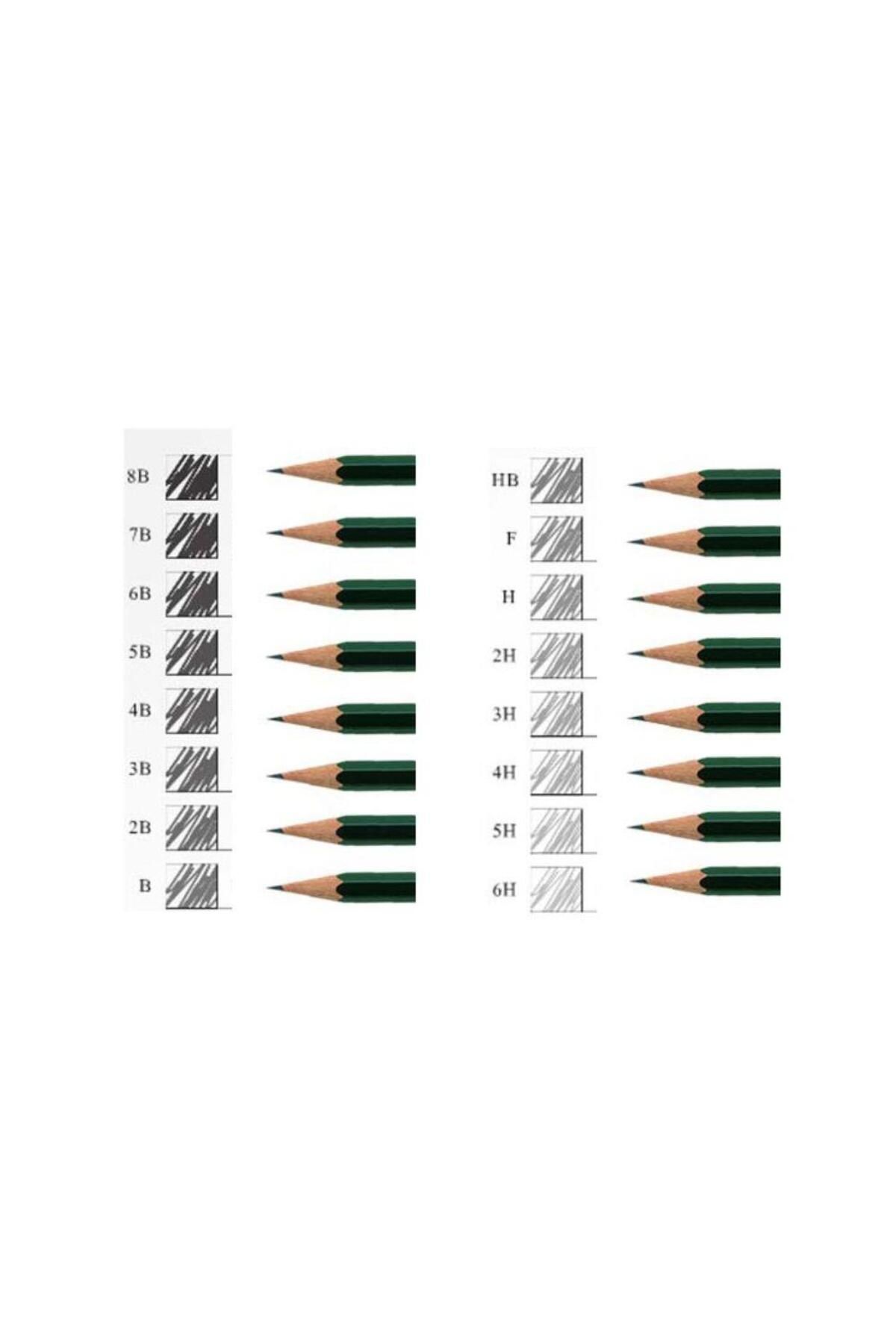 Artlantis-Art Marker Fatih Graduated Pen Set Charcoal Set 2H 3H 4H 5H 6H Set of 11 Exam Eraser and Hamu 4