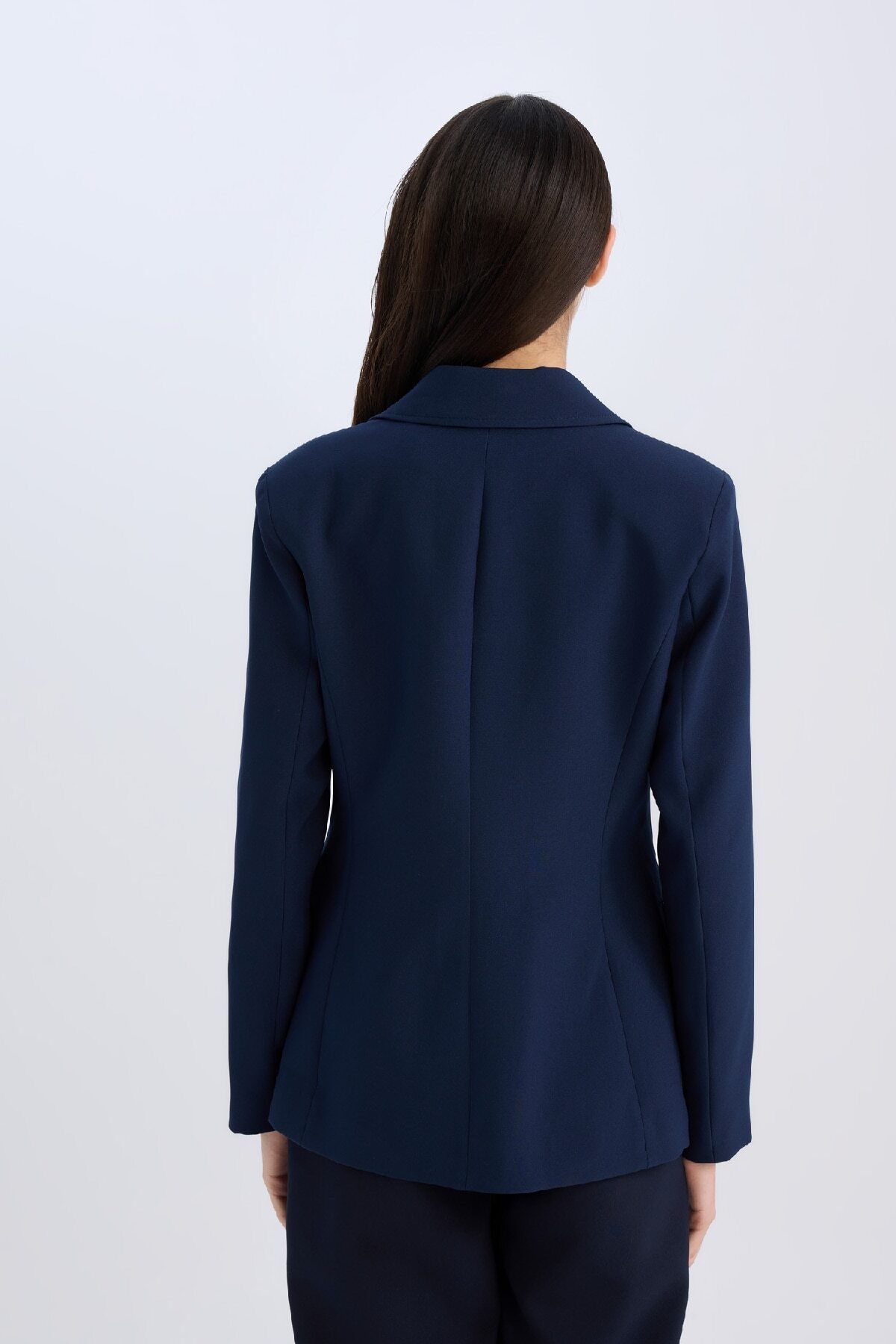 DeFacto-Oversize Wide Fit košeľový golier s gombíkmi Basic Plain Blazer Jacket D3155Ax24Au 6