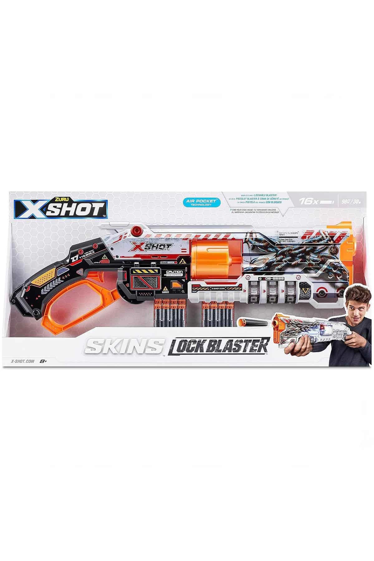 TOYFEST X-Shot Skins Lock Blaster 16 Dartlı - Fiyatı, Yorumları