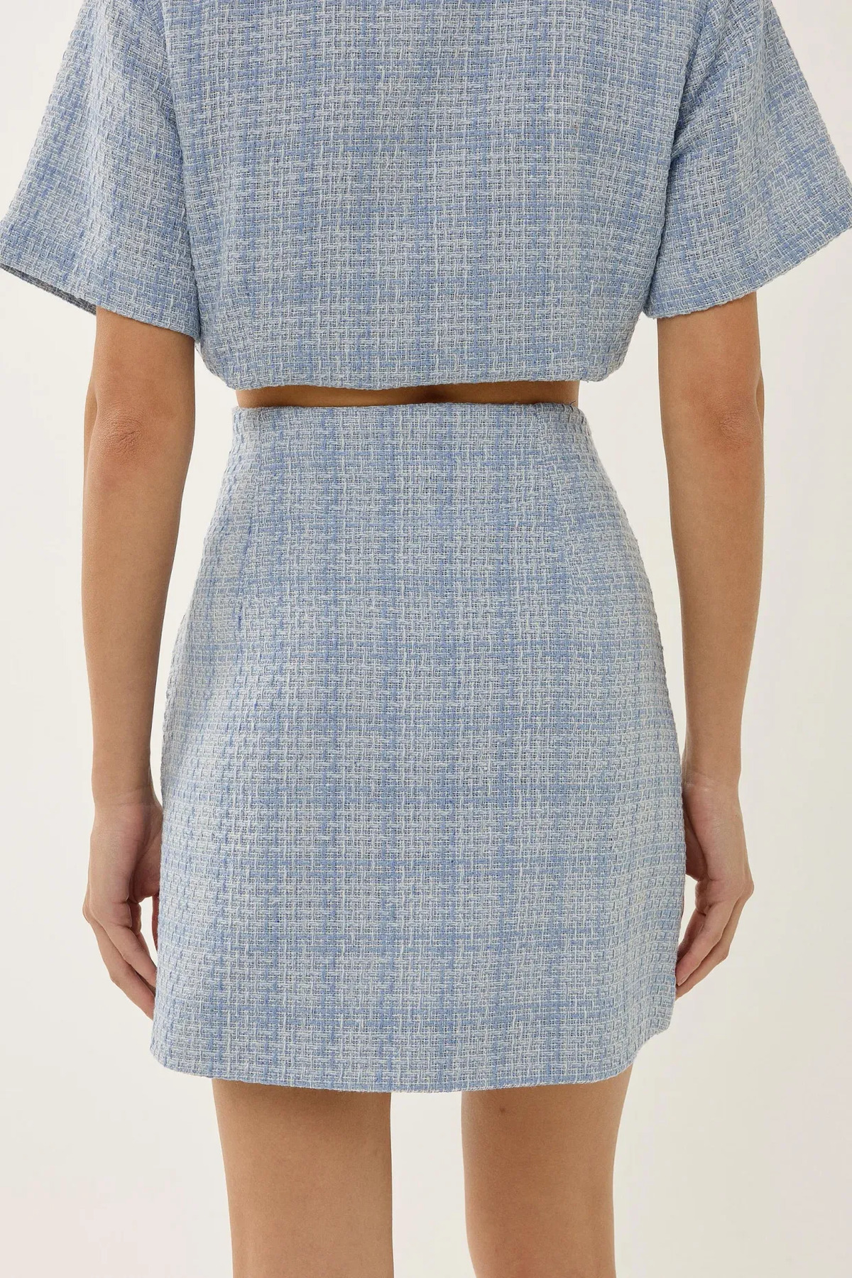Hiccup-Fusta mini din tweed cu nasturi 6