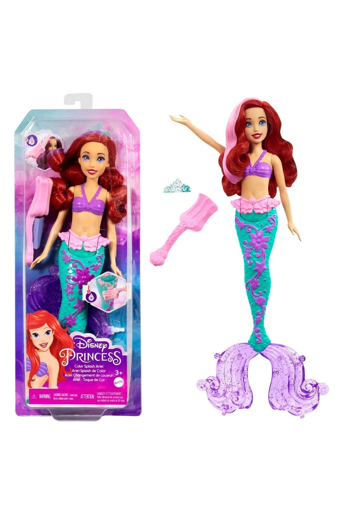 DİSNEY PRİNCESS Disney Prenses Muhteşem Renk Değiştiren Saçlı Deniz Kızı Ariel